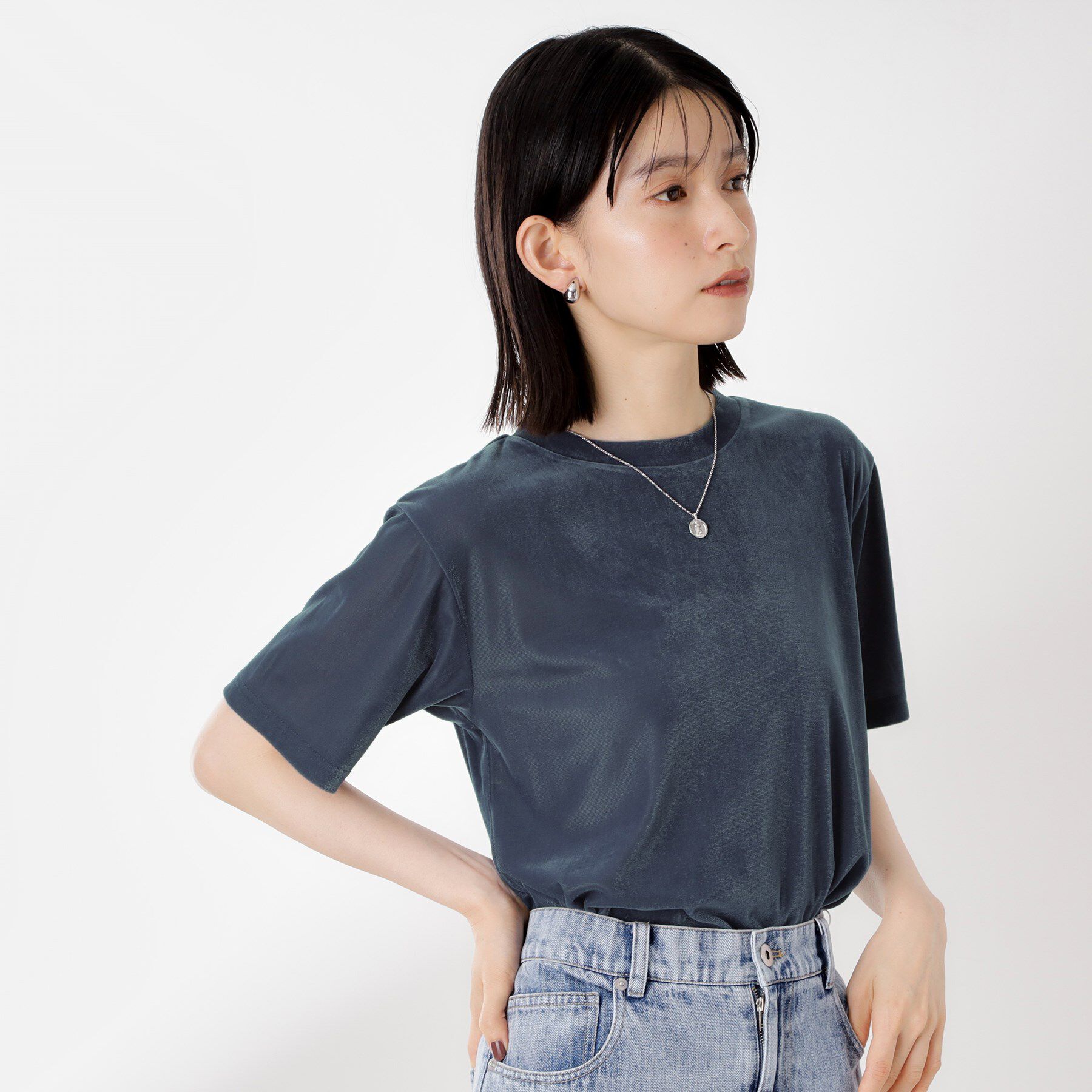 THE SHOP TK「シアーベロアカットソー【洗える】」|Tシャツ・カットソー|