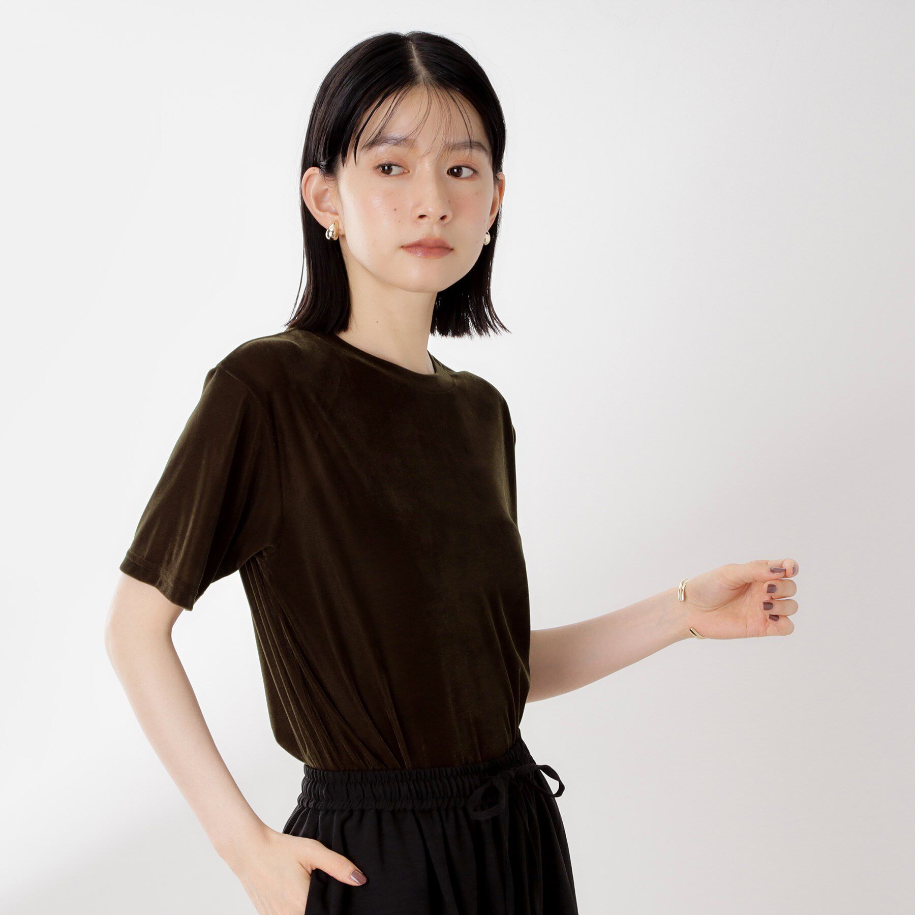 THE SHOP TK「シアーベロアカットソー【洗える】」|Tシャツ・カットソー|