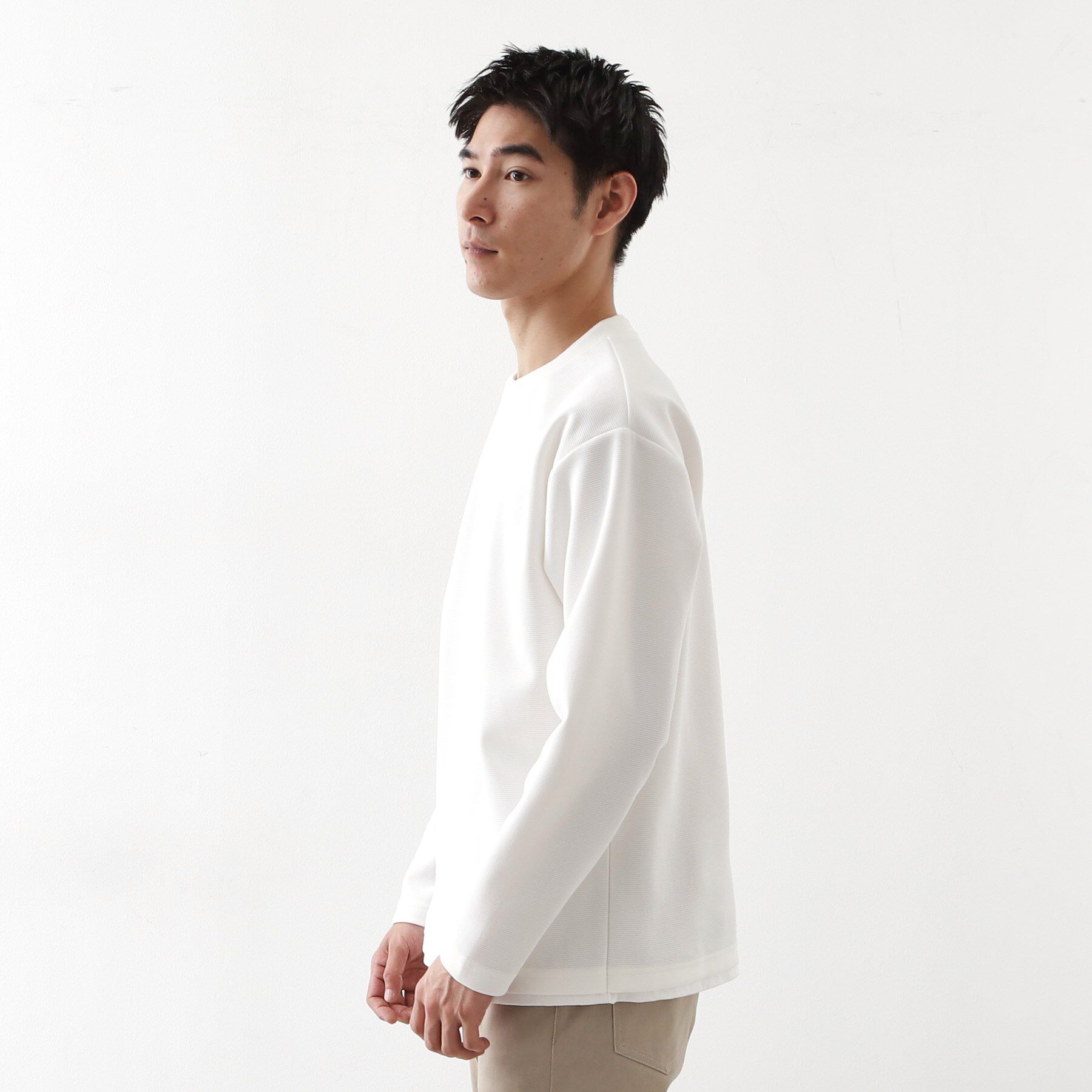 THE SHOP TK「【ラクして決まる！】レイヤード風長袖Tシャツ 洗濯機OK」|Tシャツ・カットソー|