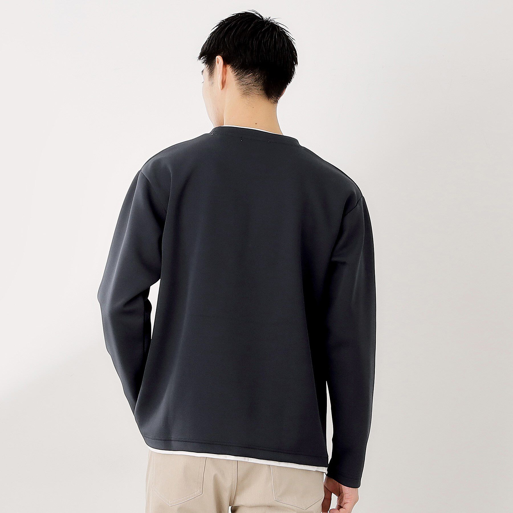 THE SHOP TK「【ラクして決まる！】レイヤード風長袖Tシャツ 洗濯機OK」|Tシャツ・カットソー|