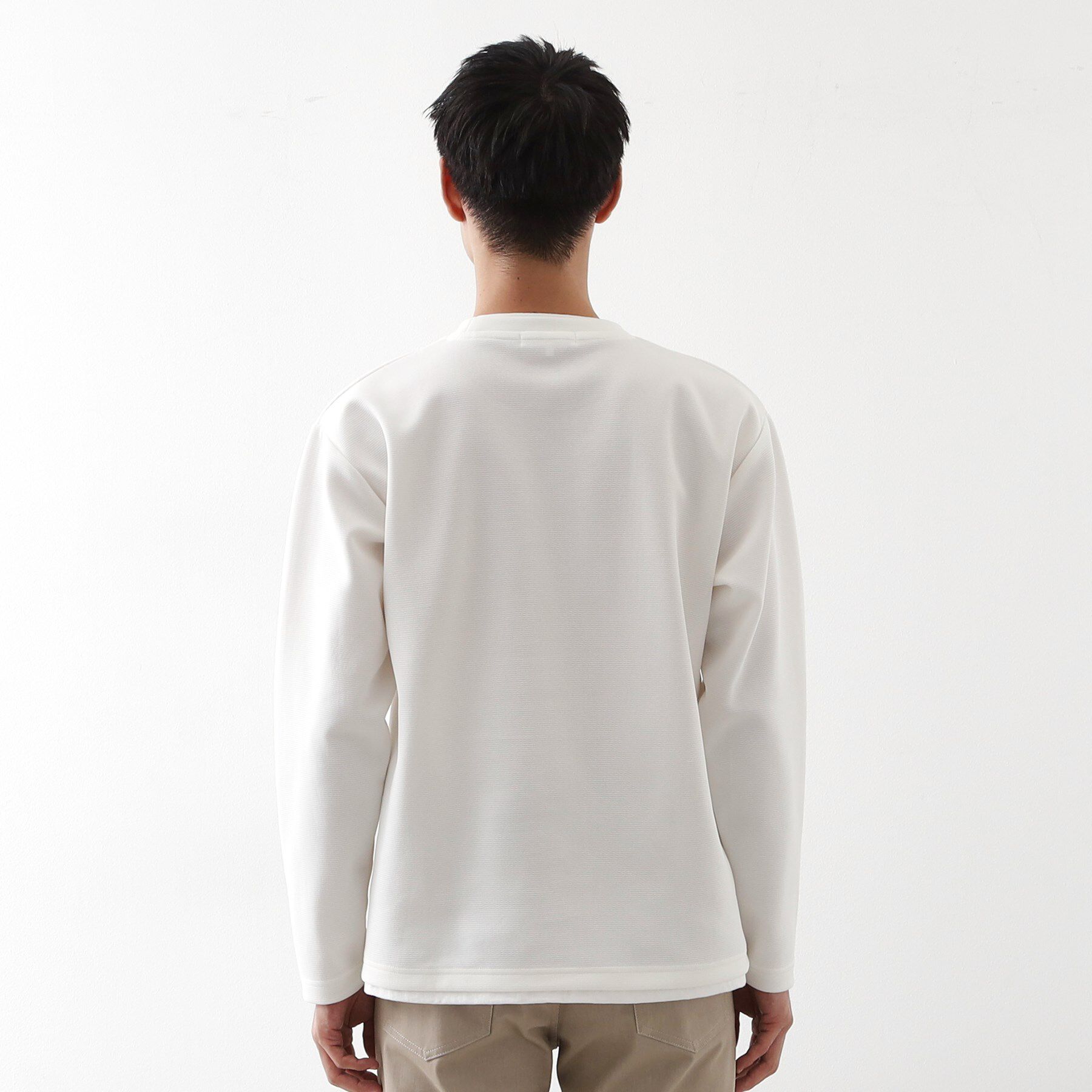 THE SHOP TK「【ラクして決まる！】レイヤード風長袖Tシャツ 洗濯機OK」|Tシャツ・カットソー|