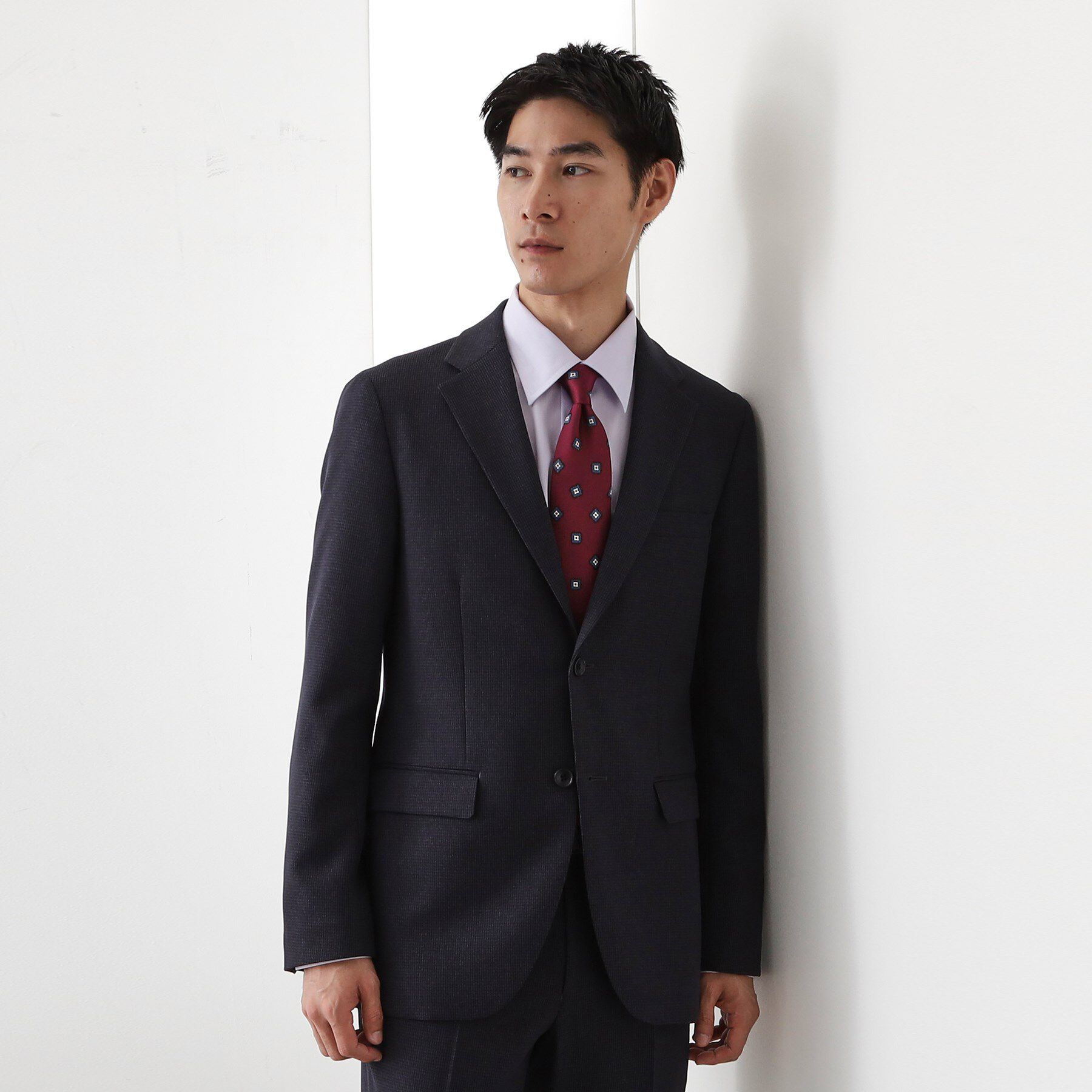 THE SHOP TK「ハウンドトゥースジャケット 【洗濯機OK/セットアップ可】」|テーラードジャケット|ネイビー(294)