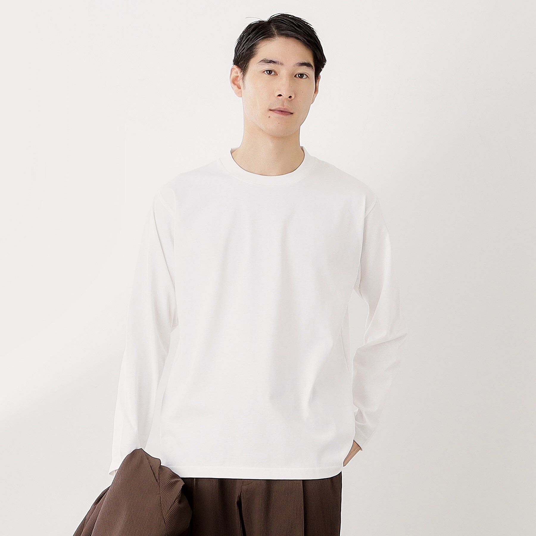 THE SHOP TK「ジャケット長袖Tシャツ 【ON/OFF兼用】」|Tシャツ・カットソー|オフホワイト(003