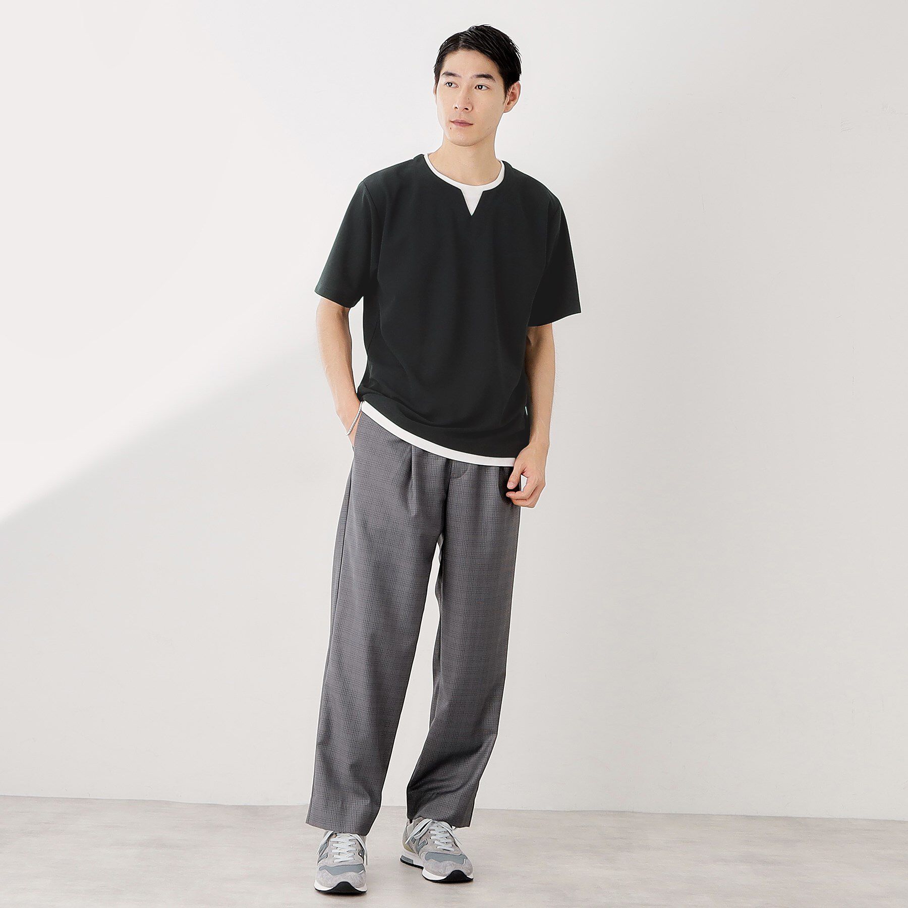 THE SHOP TK「ツイルキーネック半袖Tシャツ」|Tシャツ・カットソー|