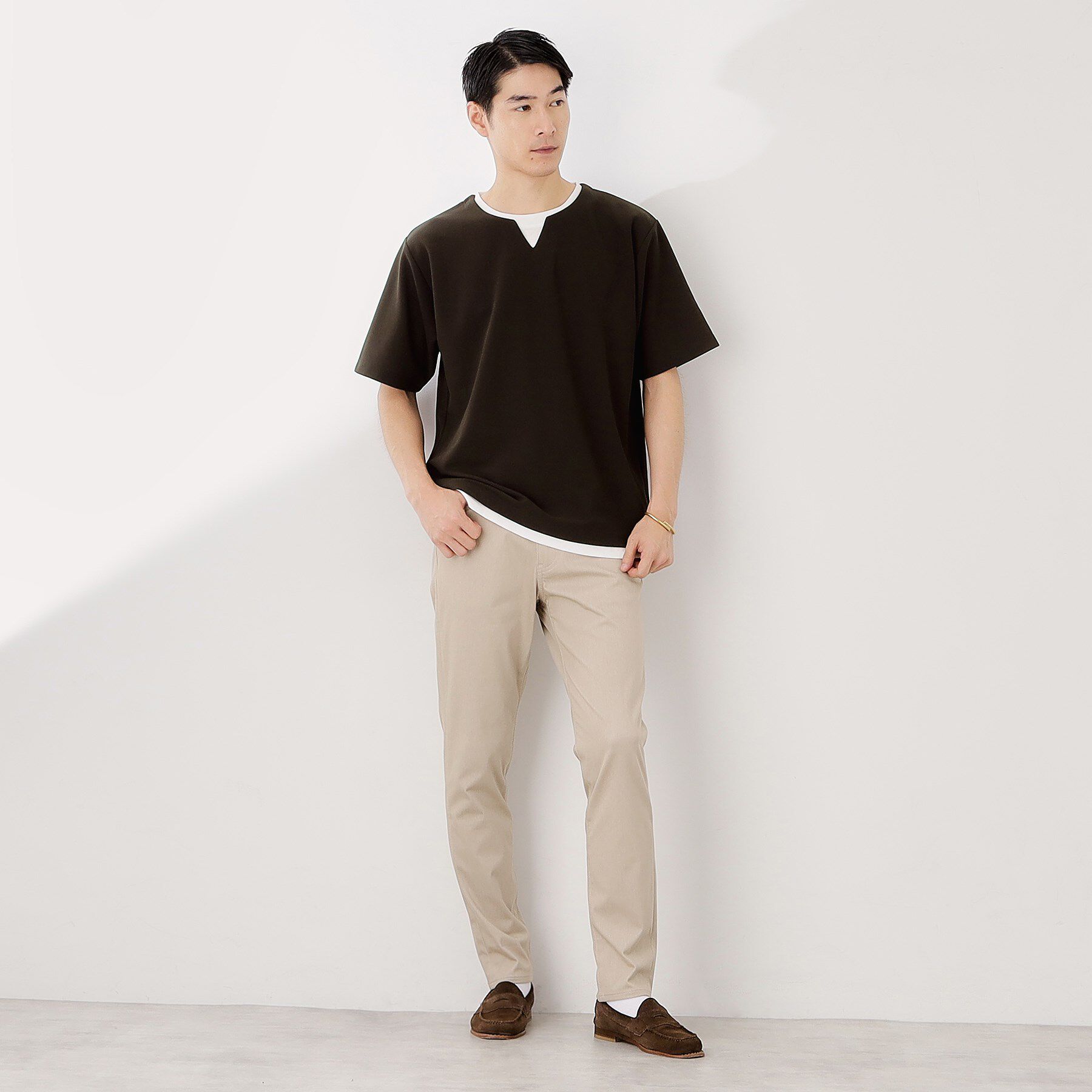 THE SHOP TK「ツイルキーネック半袖Tシャツ」|Tシャツ・カットソー|