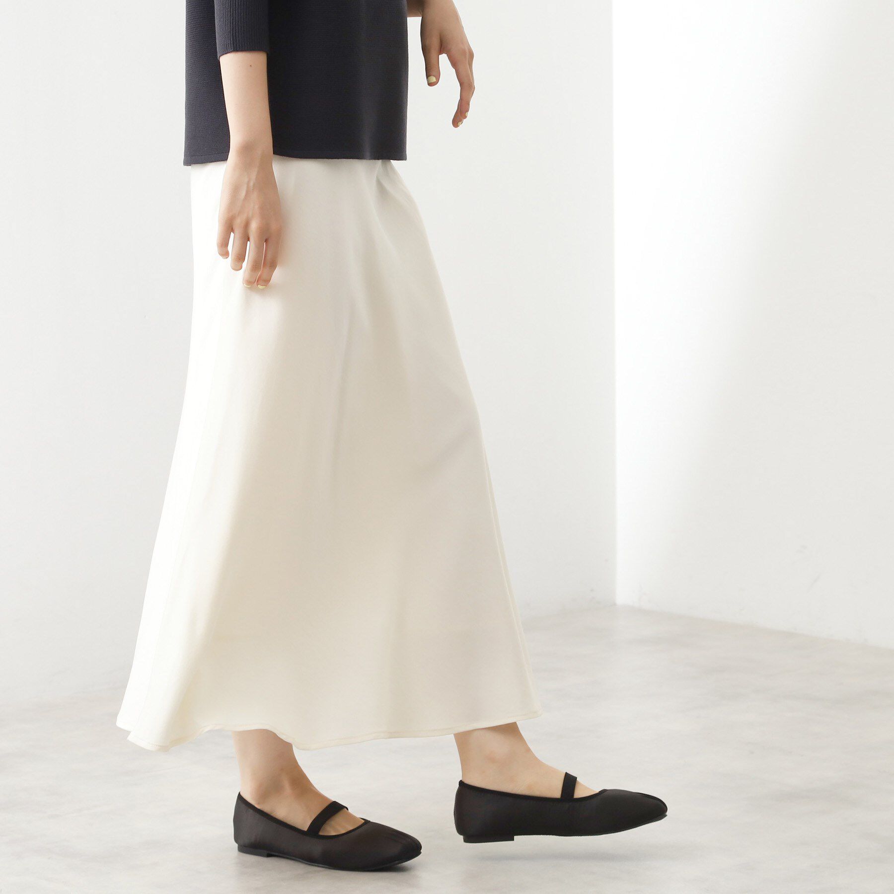 THE SHOP TK「サテンAラインスカート【洗える】」|スカート|