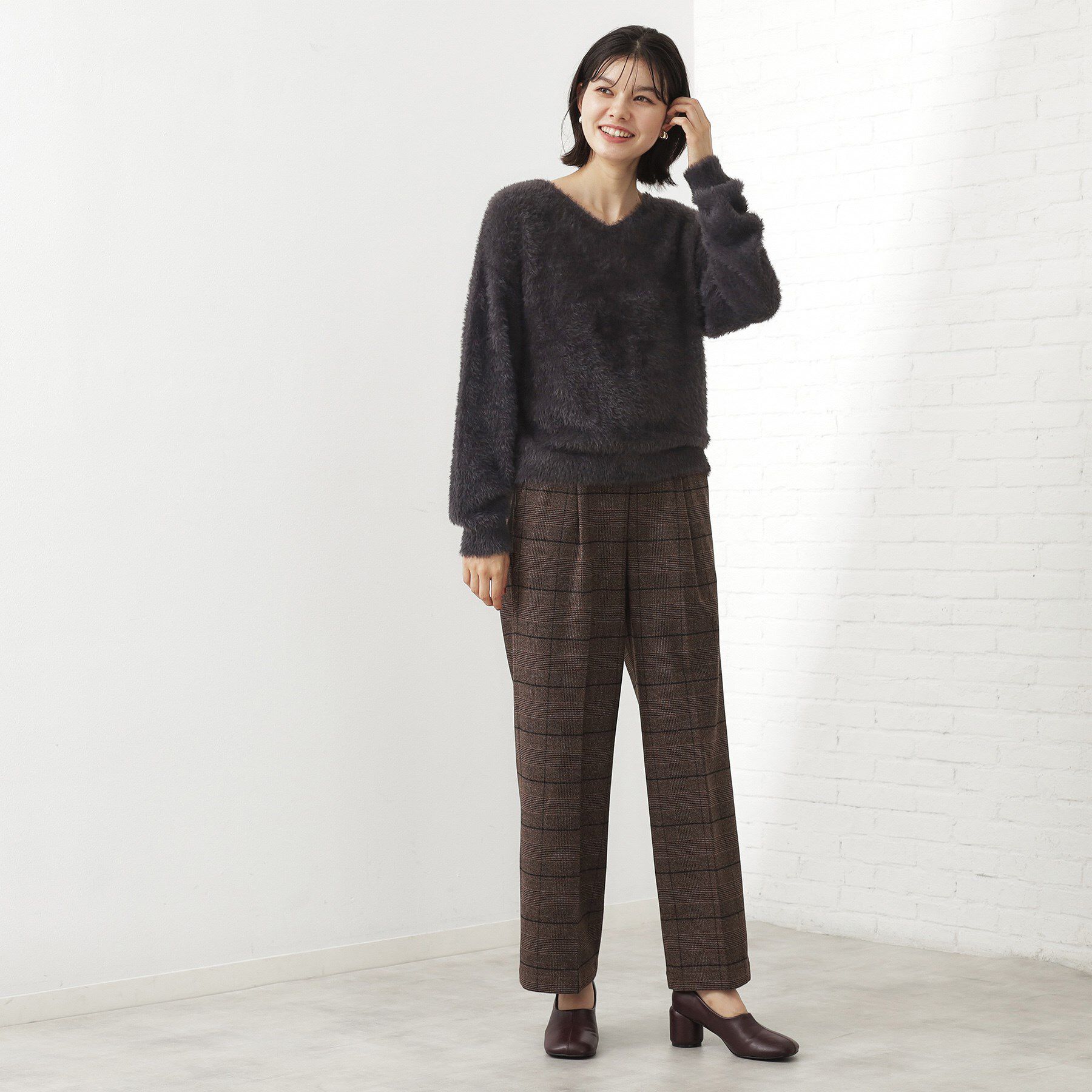 THE SHOP TK「【華やかで柔らか】ふわふわフェザーニット/洗える・前後2WAY」|ニット・セーター|