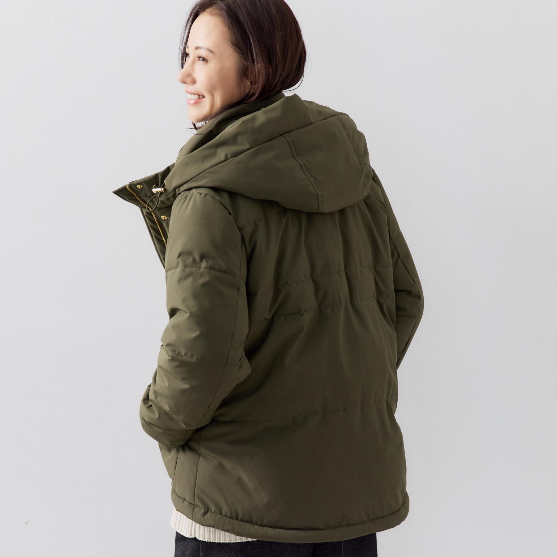 THE SHOP TK「【すっきり見えシルエット】上品ふわもこ中綿ブルゾン」|ダウン|