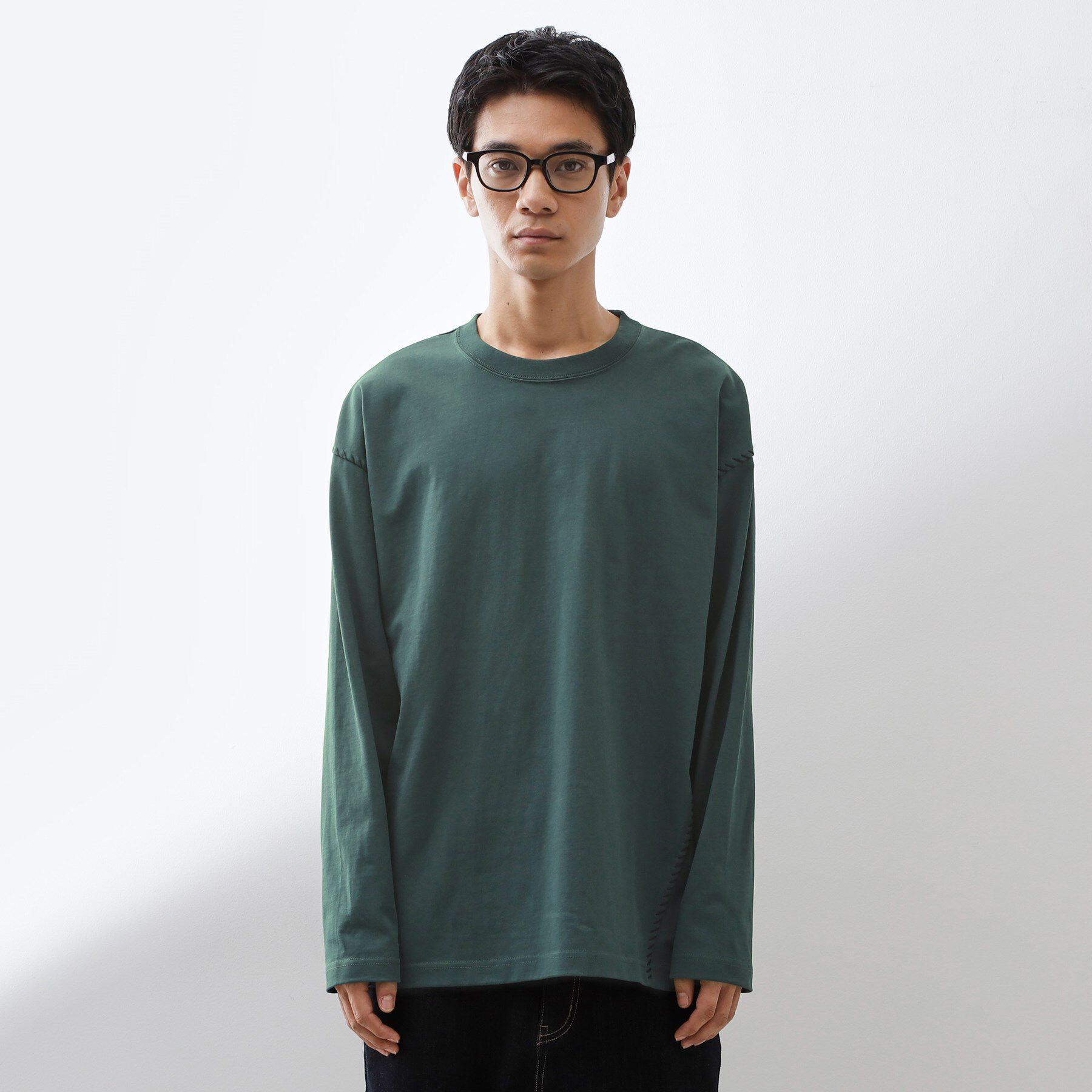 THE SHOP TK「ハンドステッチ長袖Tシャツ 【洗濯機OK】」|Tシャツ・カットソー|