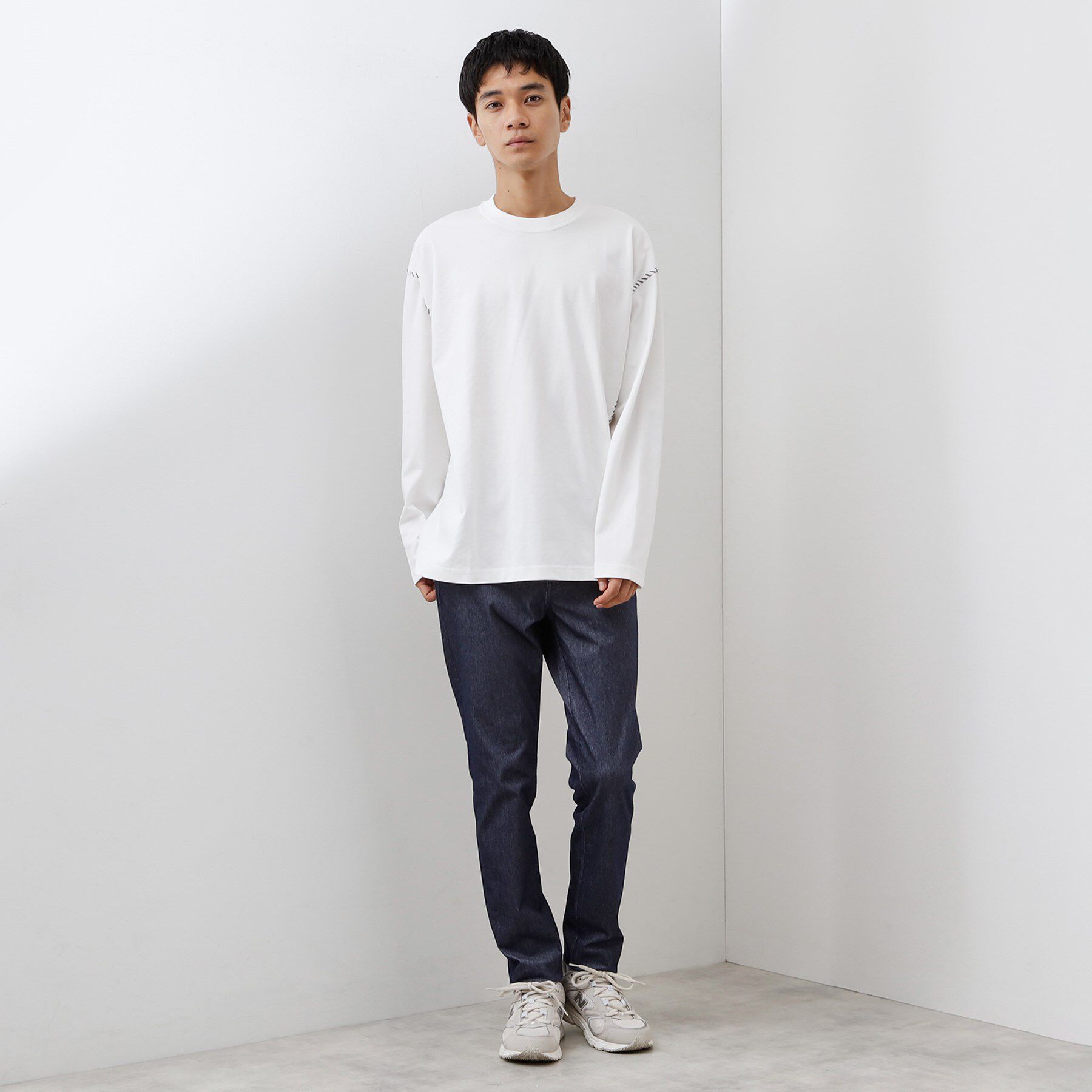 THE SHOP TK「ハンドステッチ長袖Tシャツ 【洗濯機OK】」|Tシャツ・カットソー|