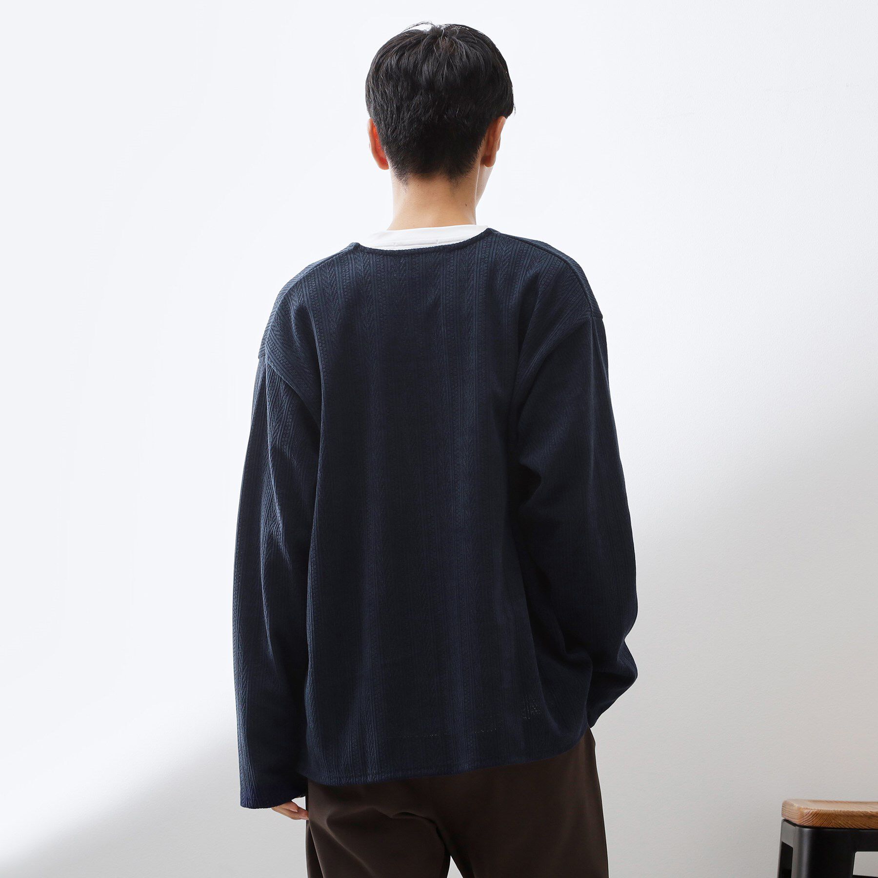 THE SHOP TK「【セットでお買い得！】モールニットカーディガン＋長袖Tシャツ　洗濯機OK/吸水速乾・毛玉になりにくい」|カーディガン|