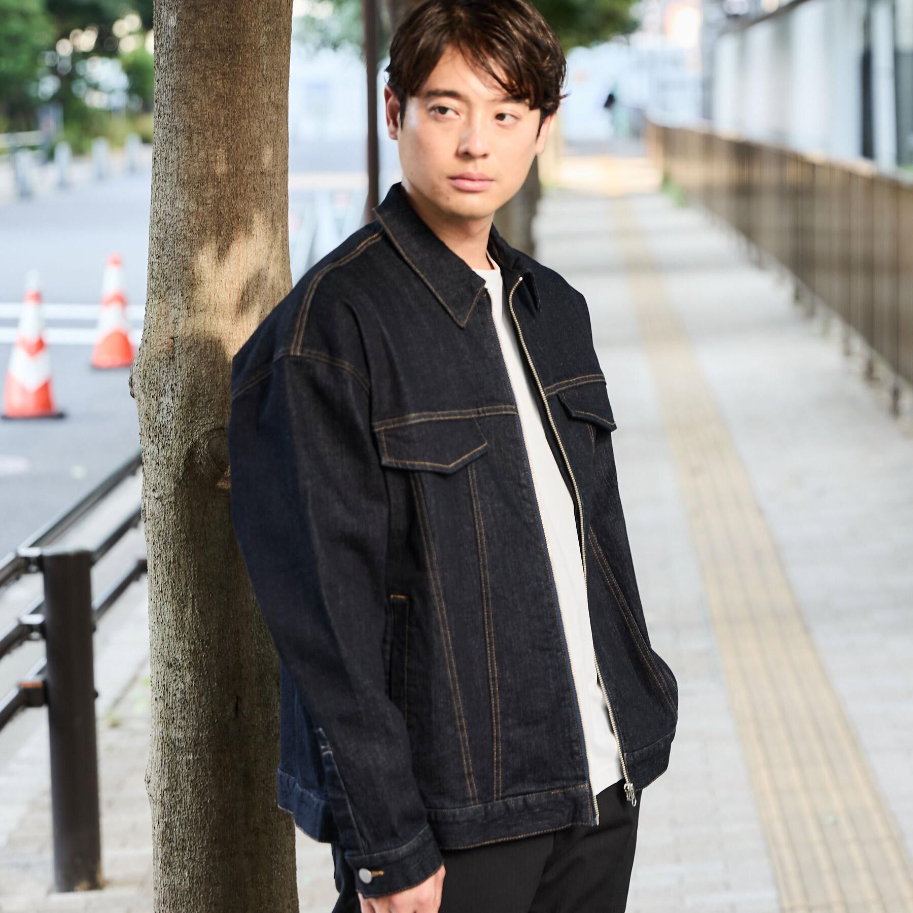 THE SHOP TK「コットンデニムブルゾン 【セットアップ可】」|デニムジャケット|