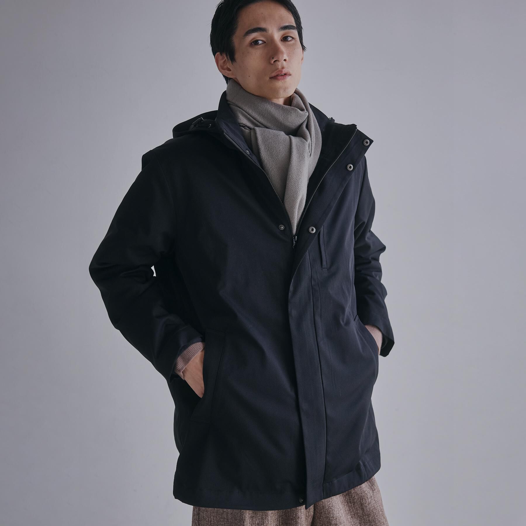 THE SHOP TK「【3WAY】中綿ライナー付き カルゼコート　洗濯機OK/ON・OFF対応」|その他|ブラック(019)