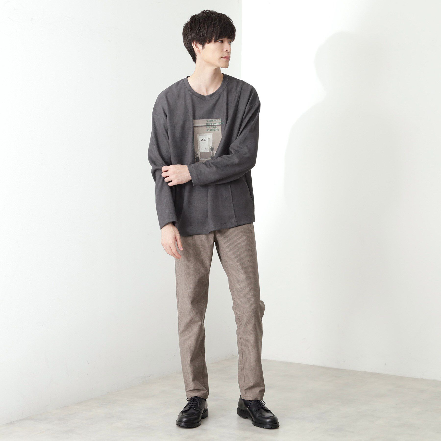 THE SHOP TK「スエード フォトプリントスウェット 【洗濯機OK】」|Tシャツ・カットソー|