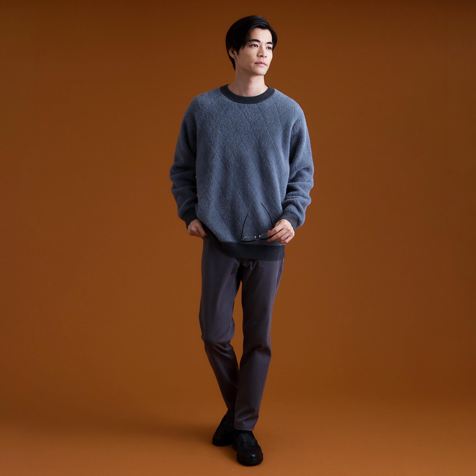 THE SHOP TK「【ふんわり心地いい肌触り】　ダイヤ柄シャギーニット」|ニット・セーター|