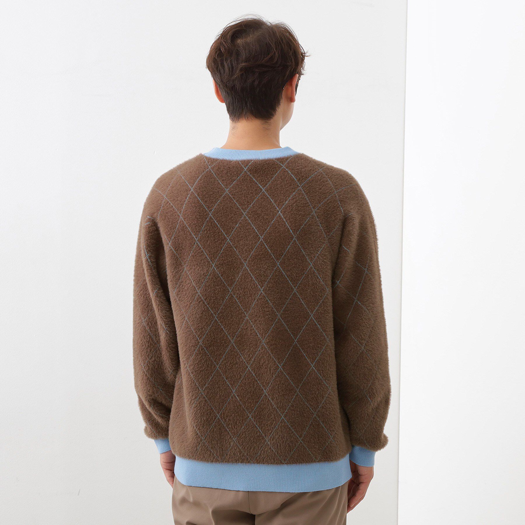 THE SHOP TK「【ふんわり心地いい肌触り】　ダイヤ柄シャギーニット」|ニット・セーター|