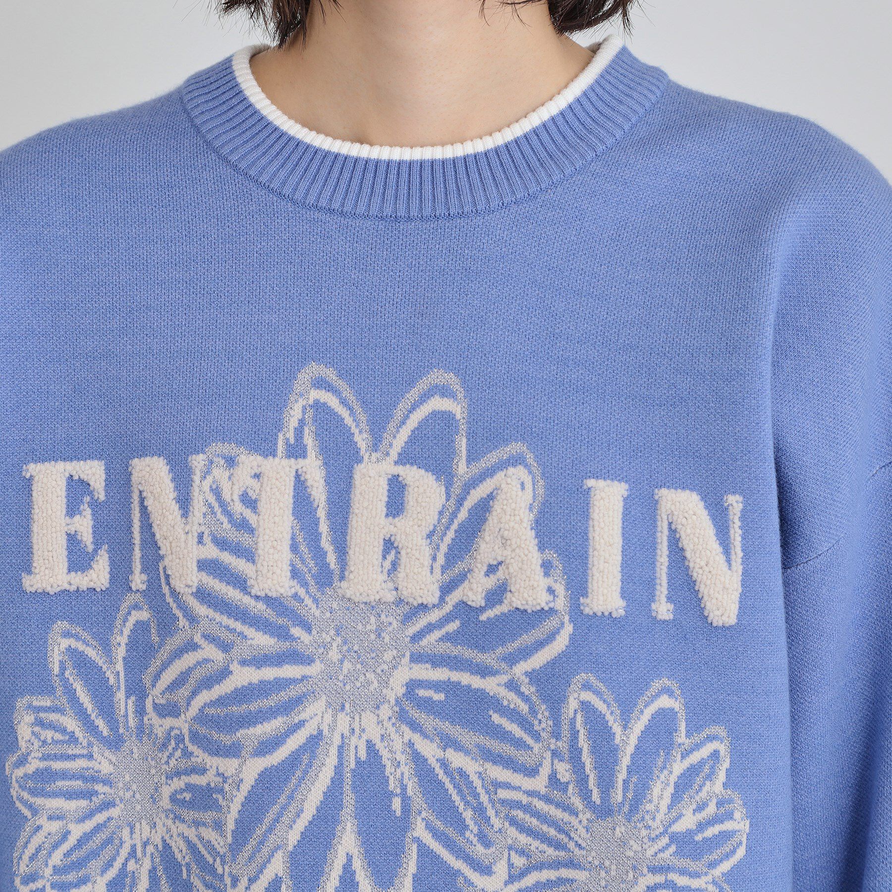 THE SHOP TK「花柄ラメジャカードニット」|ニット・セーター|