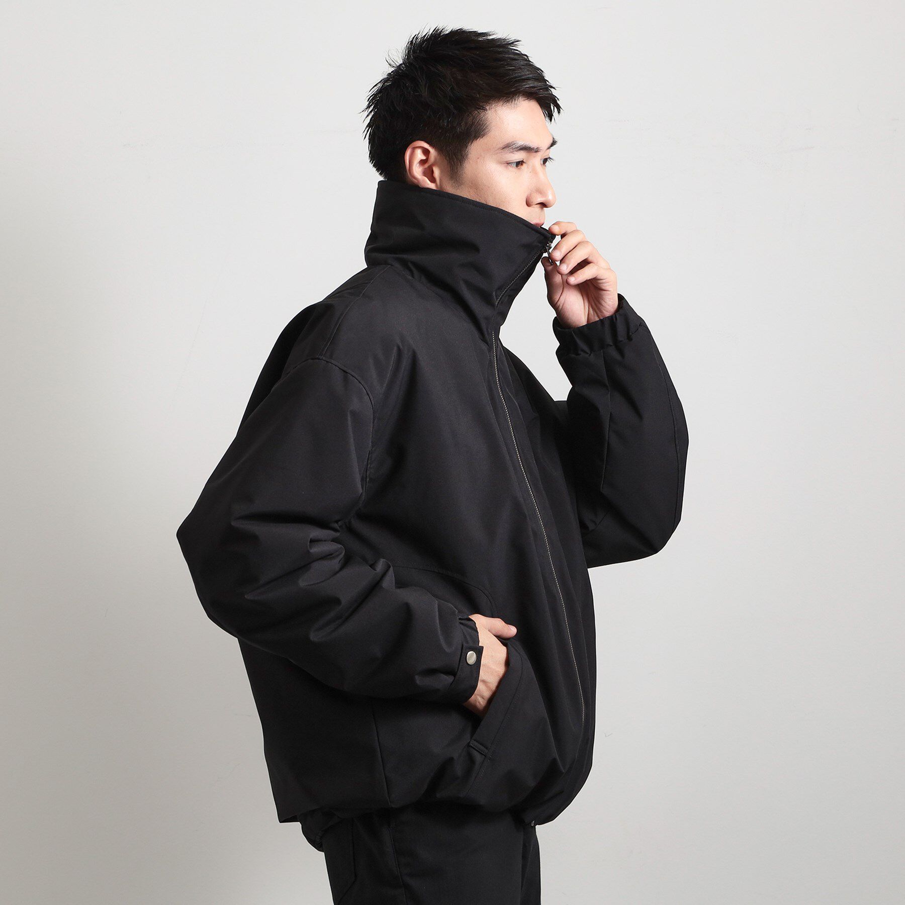 THE SHOP TK「【洗濯機可】きれいめにもカジュアルにも スタンドネックジップブルゾン」|ブルゾン・スタジャン|