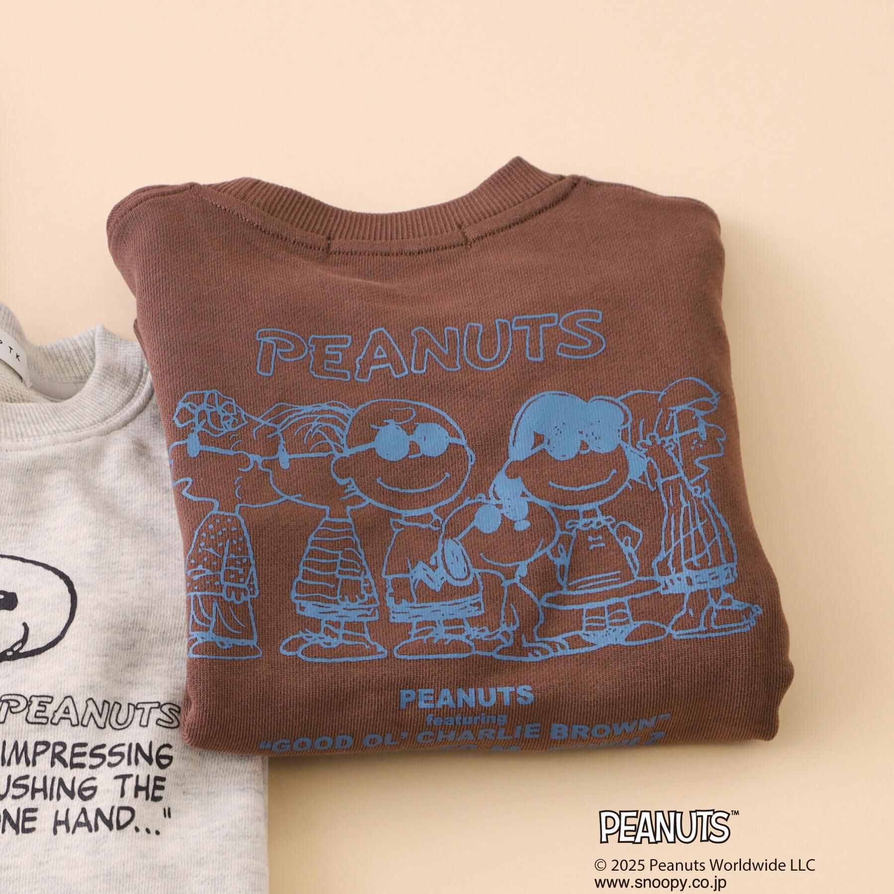 THE SHOP TK「PEANUTS／ピーナッツ スヌーピープリントスウェット 【親子リンク】」|パーカー|ブラウン(043)