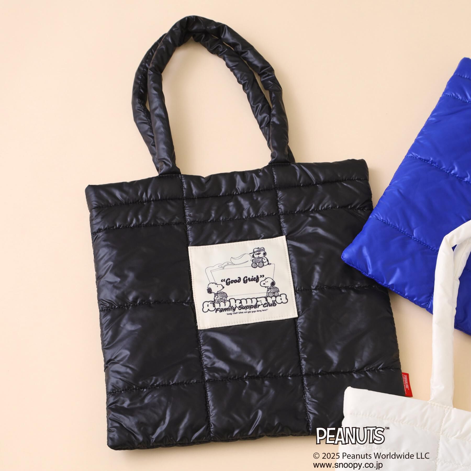 THE SHOP TK「PEANUTS/ピーナッツ キルトトートバッグ」|トートバッグ|ブラック(019)