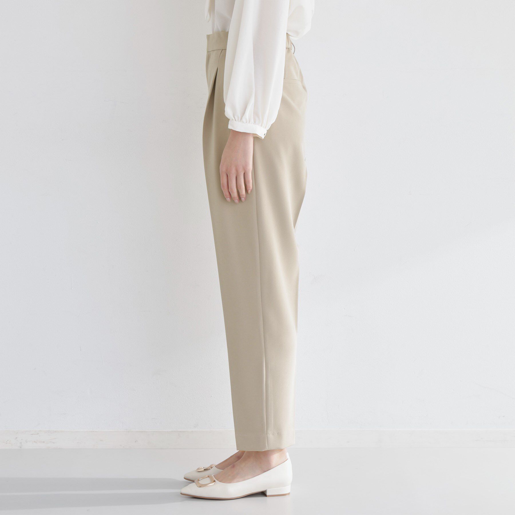 THE SHOP TK「【通勤スタイルに】美脚シルエット ダブルクロステーパードパンツ/セットアップ可」|その他|