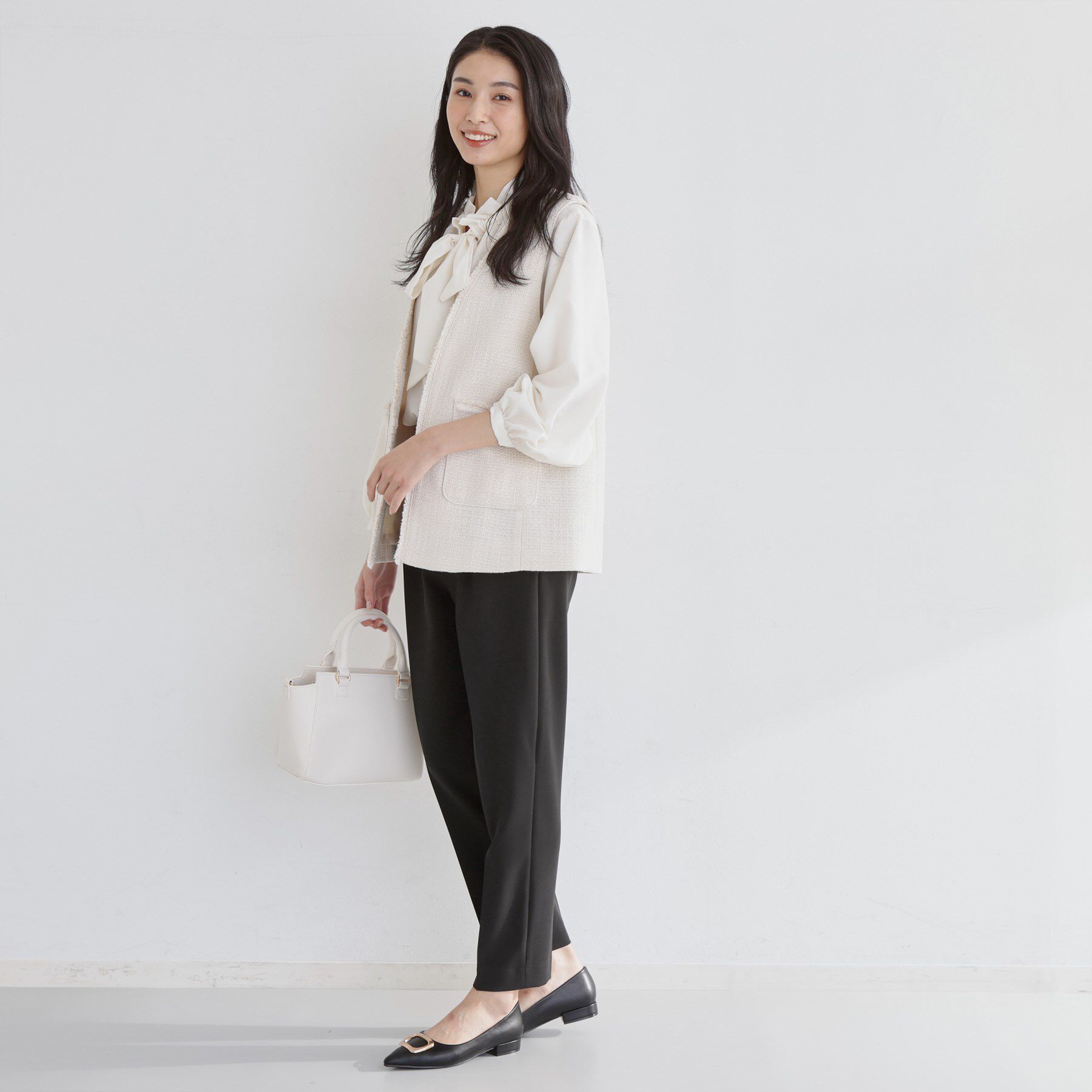 THE SHOP TK「【通勤スタイルに】美脚シルエット ダブルクロステーパードパンツ/セットアップ可」|その他|