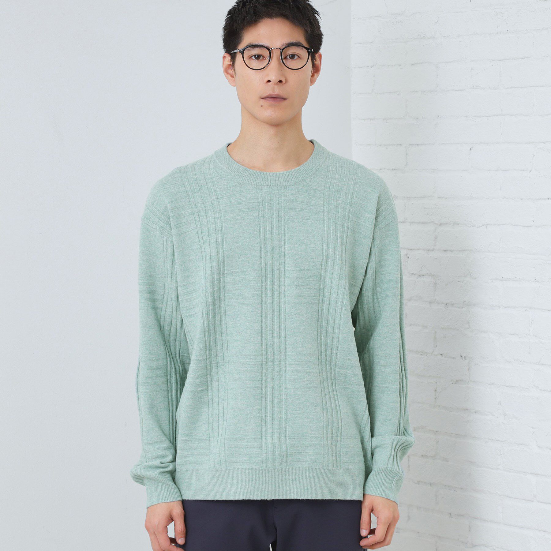 THE SHOP TK「【優しい肌触り】カシミヤタッチ チェックニット　洗濯機OK」|ニット・セーター|