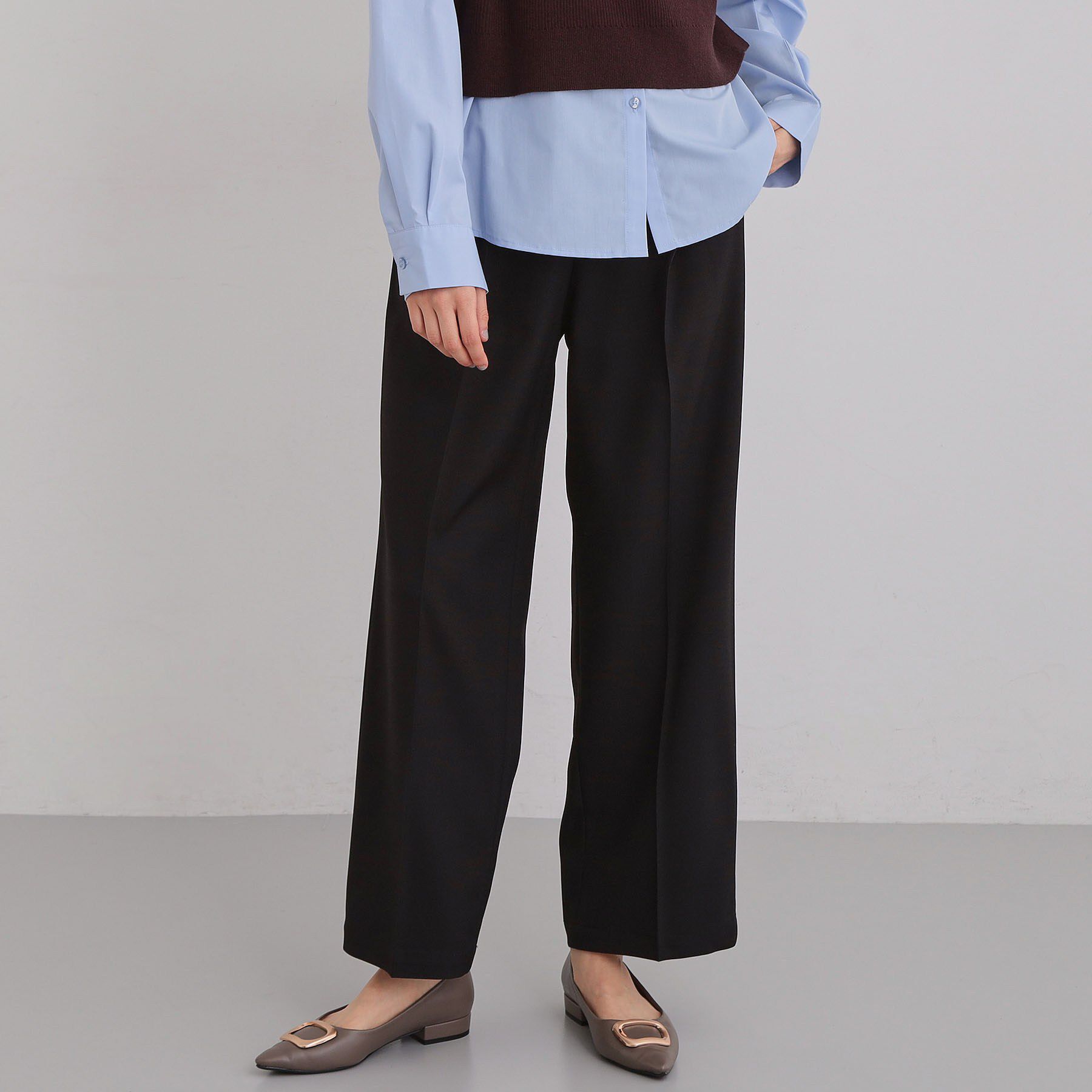 THE SHOP TK「【通勤にもデイリーにも】CAVIAN ベーシックワイドパンツ/セットアップ可」|その他|