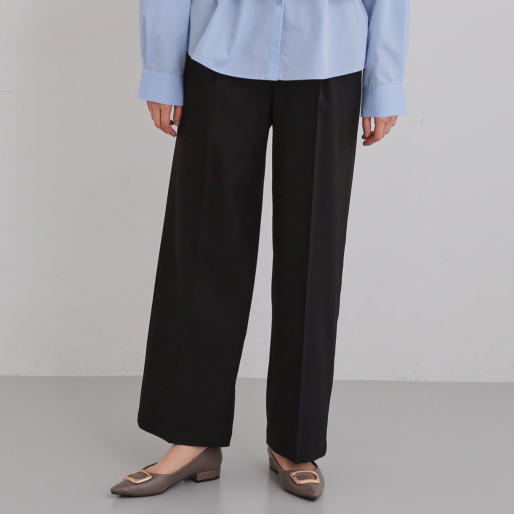 THE SHOP TK「【通勤にもデイリーにも】CAVIAN ベーシックワイドパンツ/セットアップ可」|その他|ブラック(019)