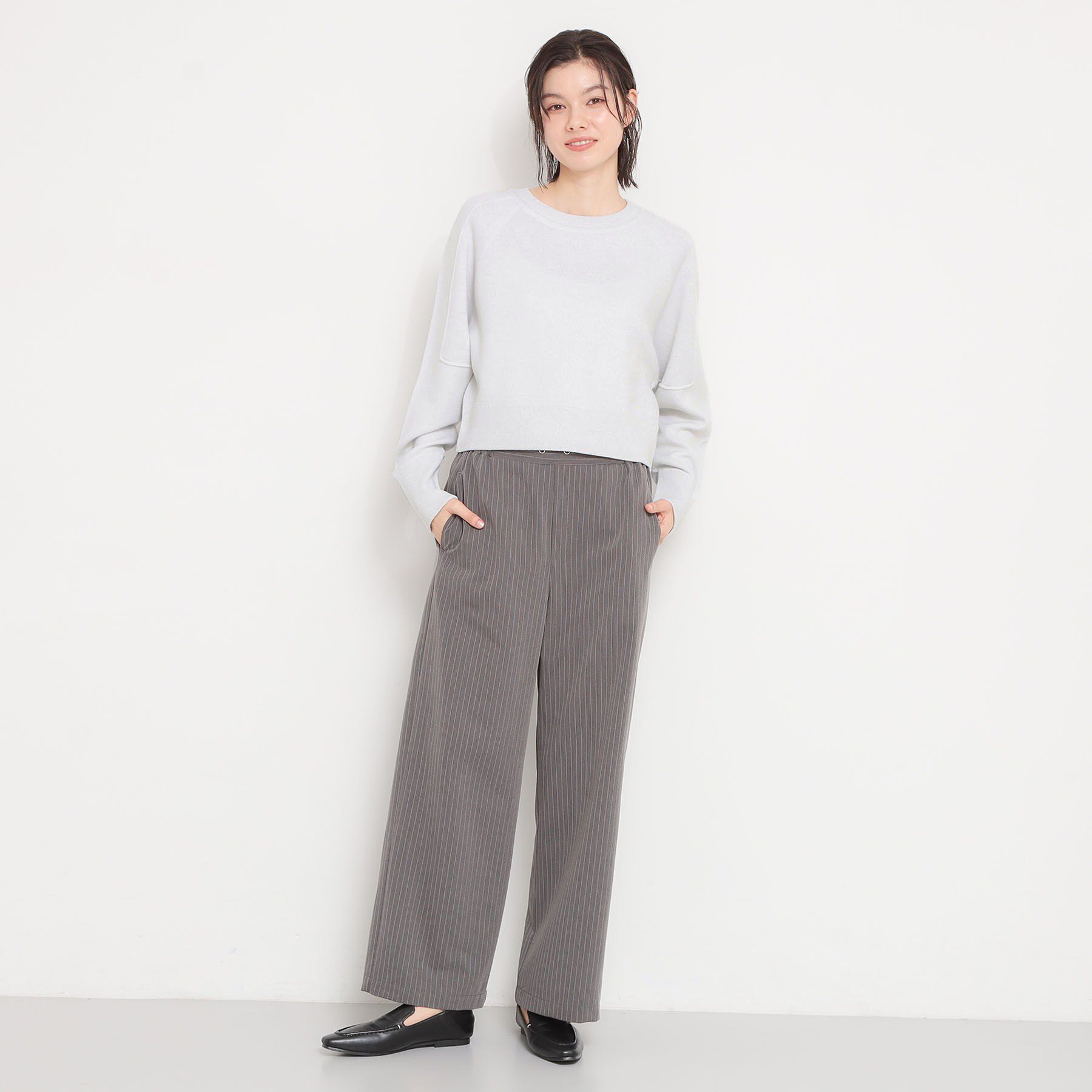 THE SHOP TK「【着丈が選べる】スウェットライクラメジャカードニット」|ニット・セーター|