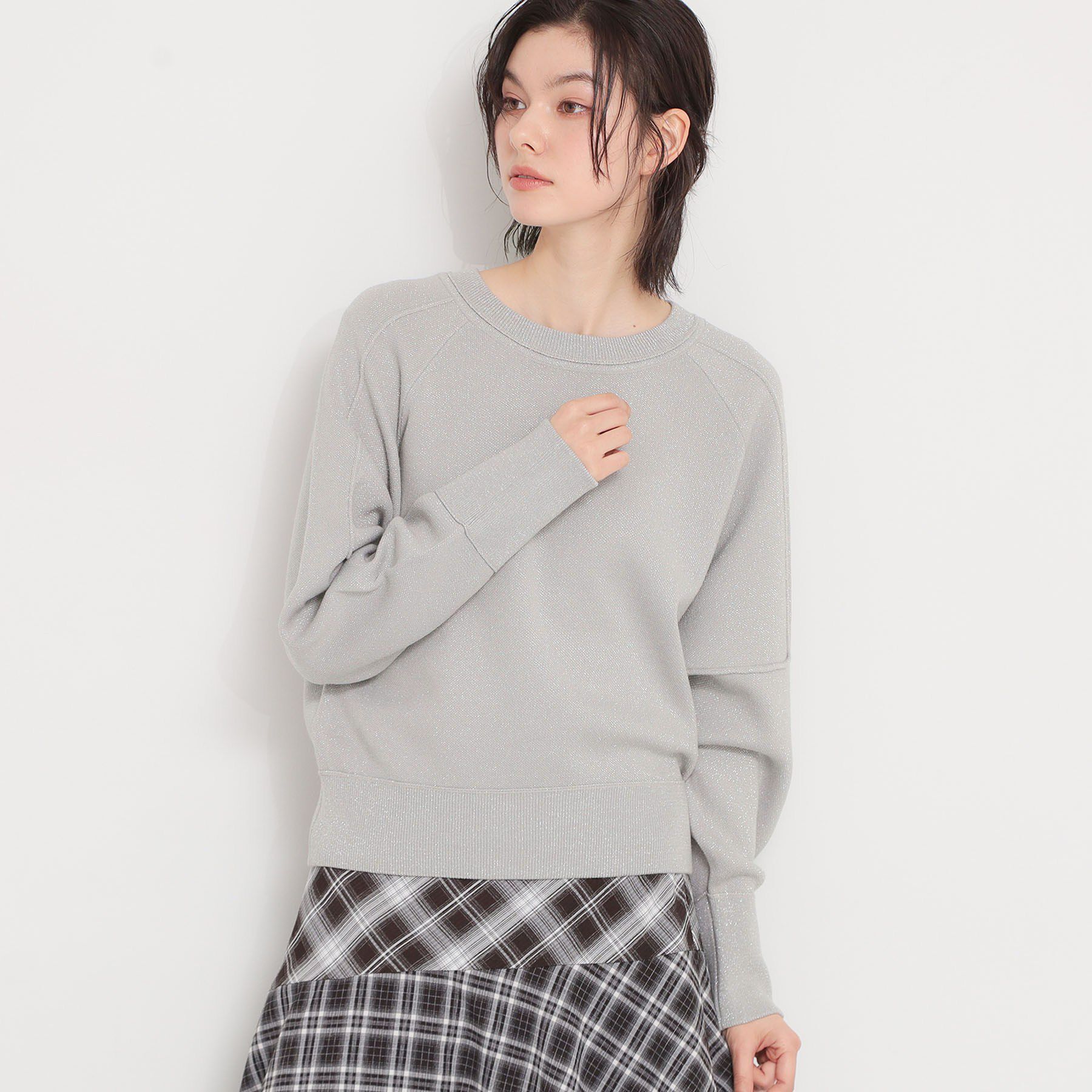 THE SHOP TK「【着丈が選べる】スウェットライクラメジャカードニット」|ニット・セーター|グレー/トール(11