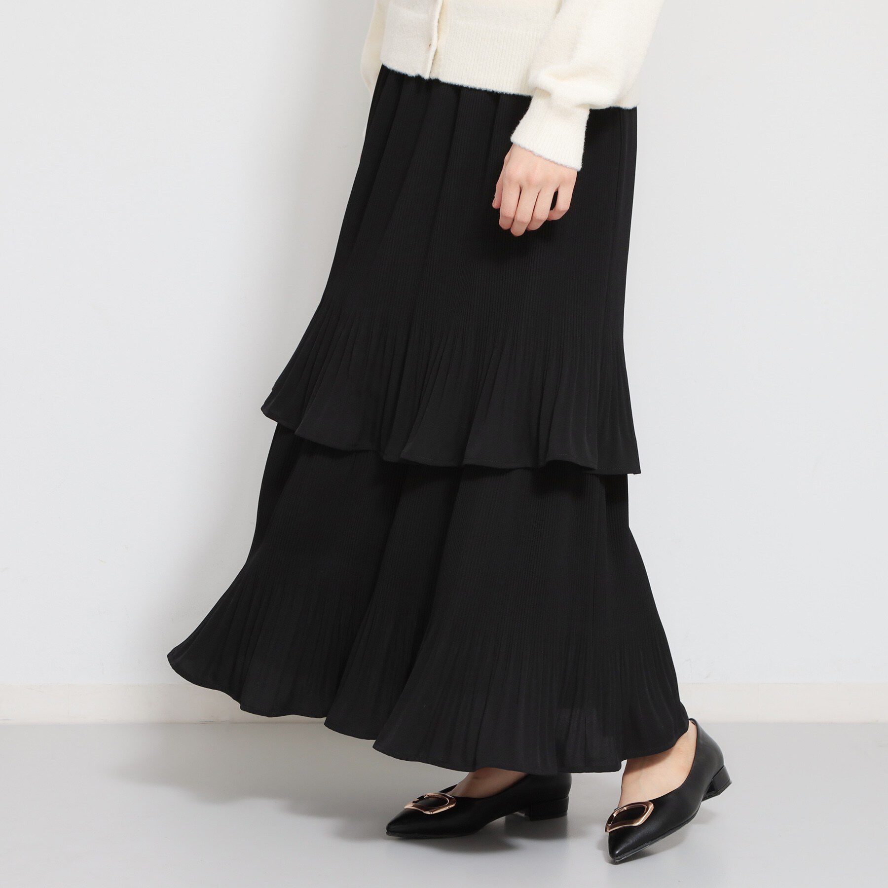 THE SHOP TK「【きれいめにもカジュアルにも】2段ティアードプリーツスカート」|スカート|