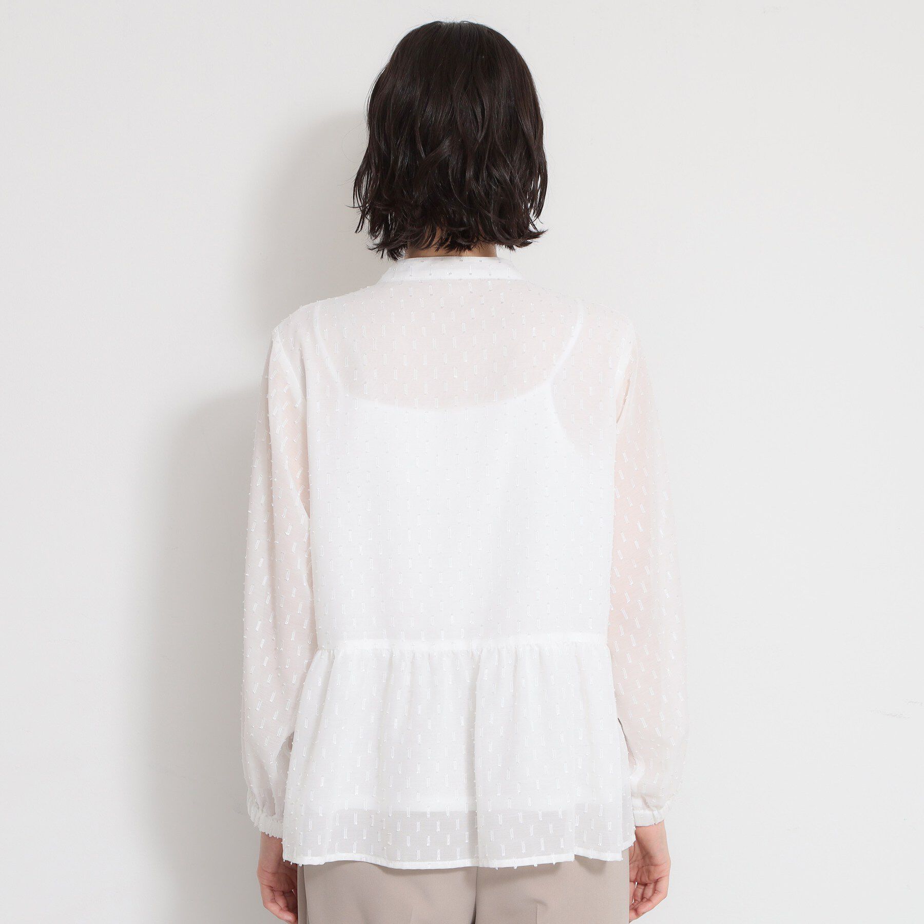 THE SHOP TK「【通勤にもカジュアルにも】シフォンジャカードブラウス」|シャツ・ブラウス|