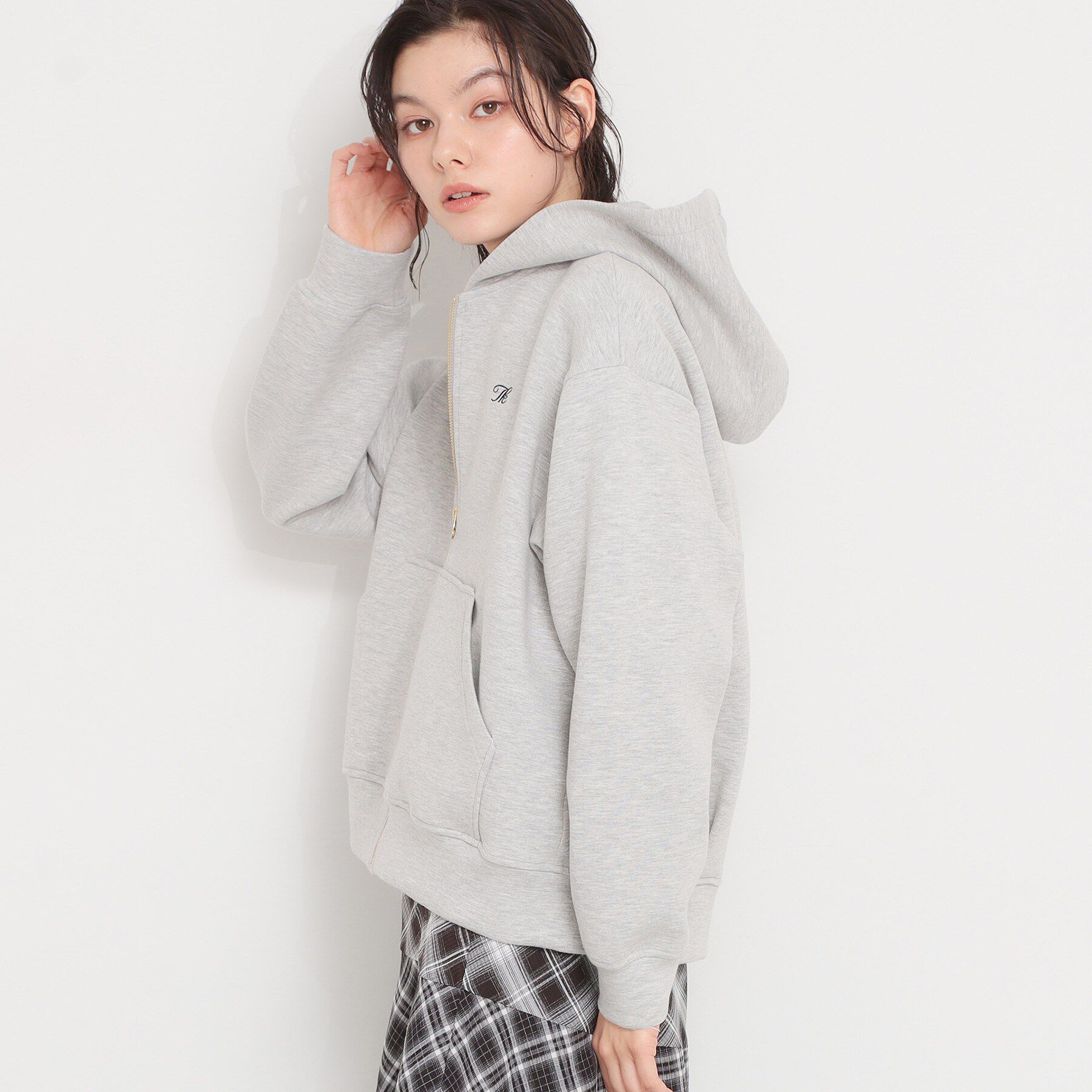 THE SHOP TK「ダンボールジップパーカ」|カーディガン|