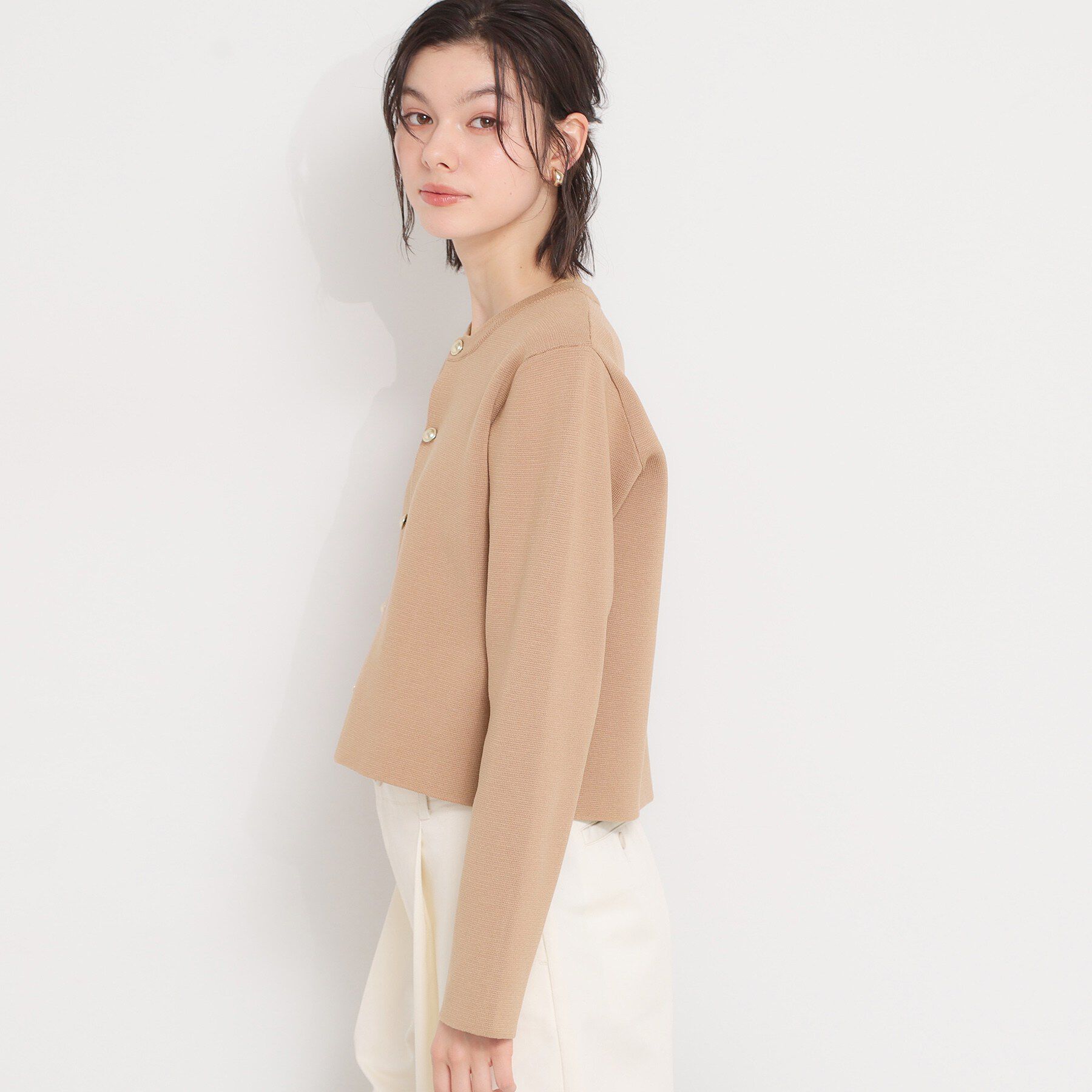 THE SHOP TK「ハーフミラノカーデ」|カーディガン|