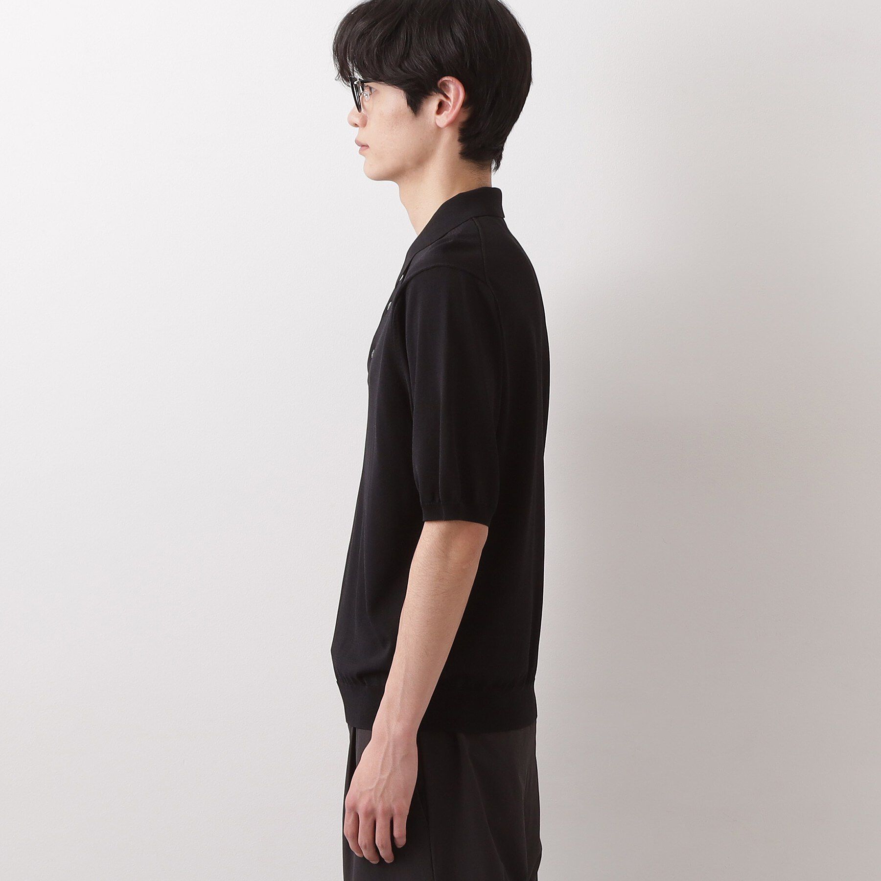 THE SHOP TK「《KURO》半袖ニットポロシャツ 接触冷感」|ポロシャツ|