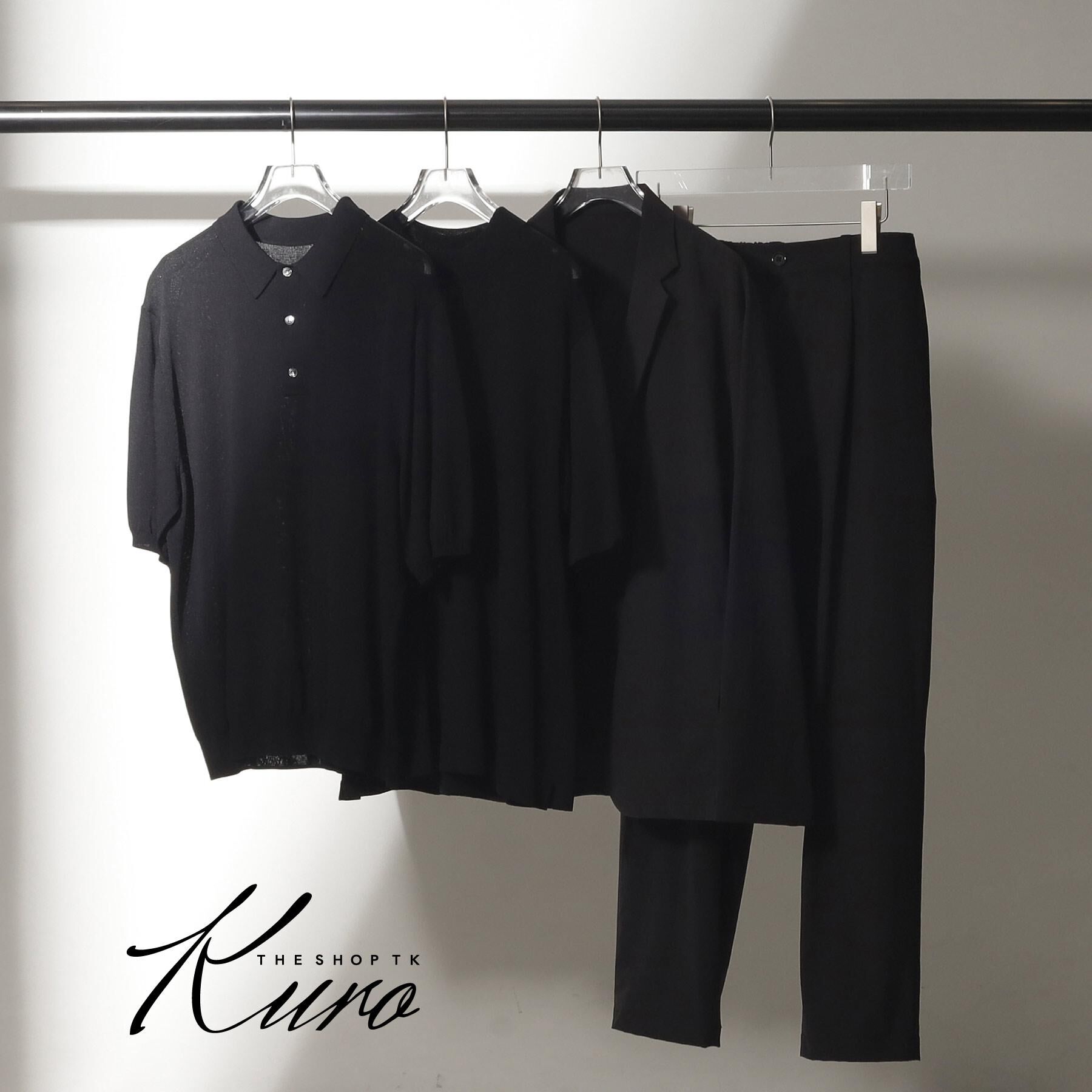 THE SHOP TK「《KURO》半袖ニットポロシャツ 接触冷感」|ポロシャツ|