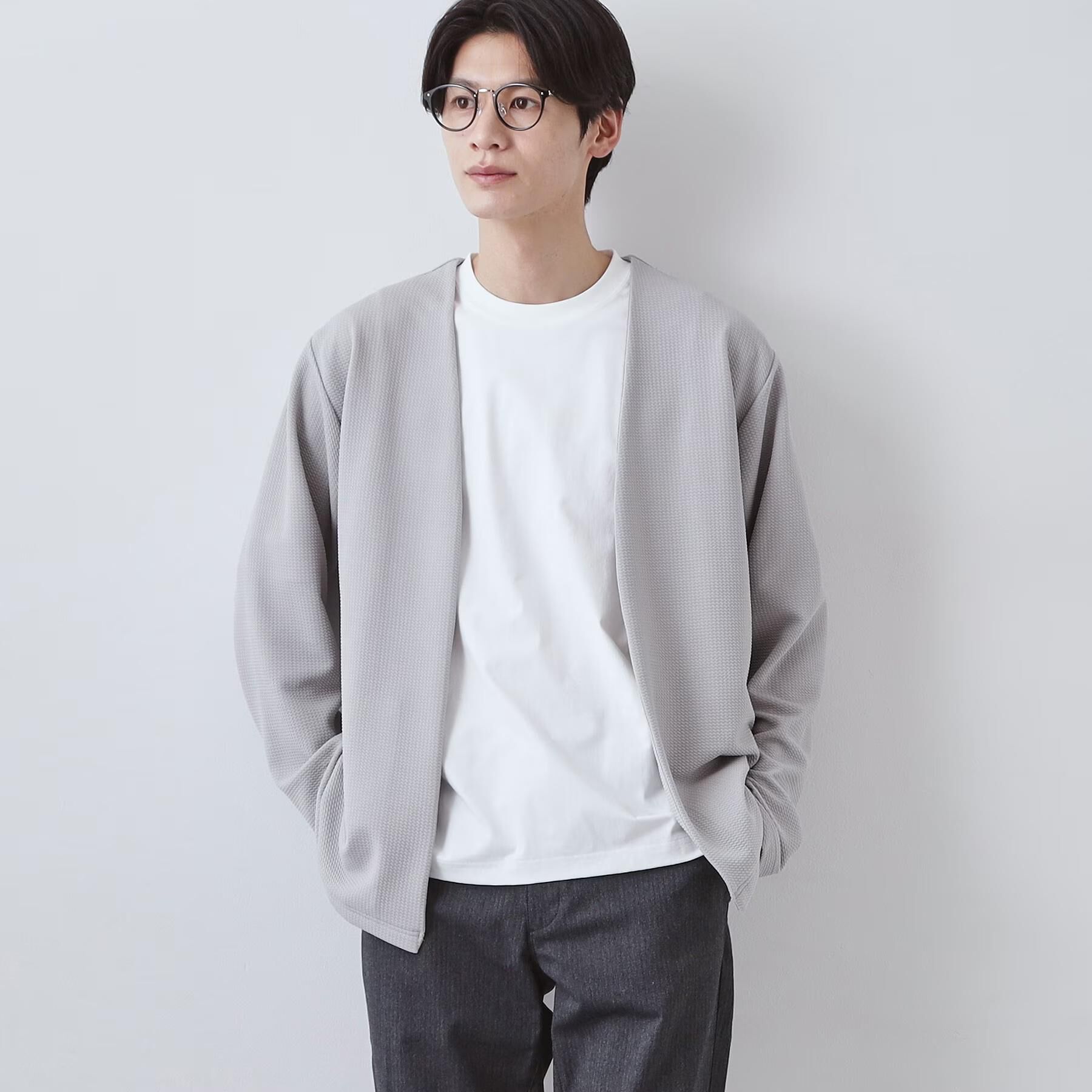 THE SHOP TK「【2点セット】カーディガン＋半袖Tシャツ 洗濯機OK」|カーディガン|