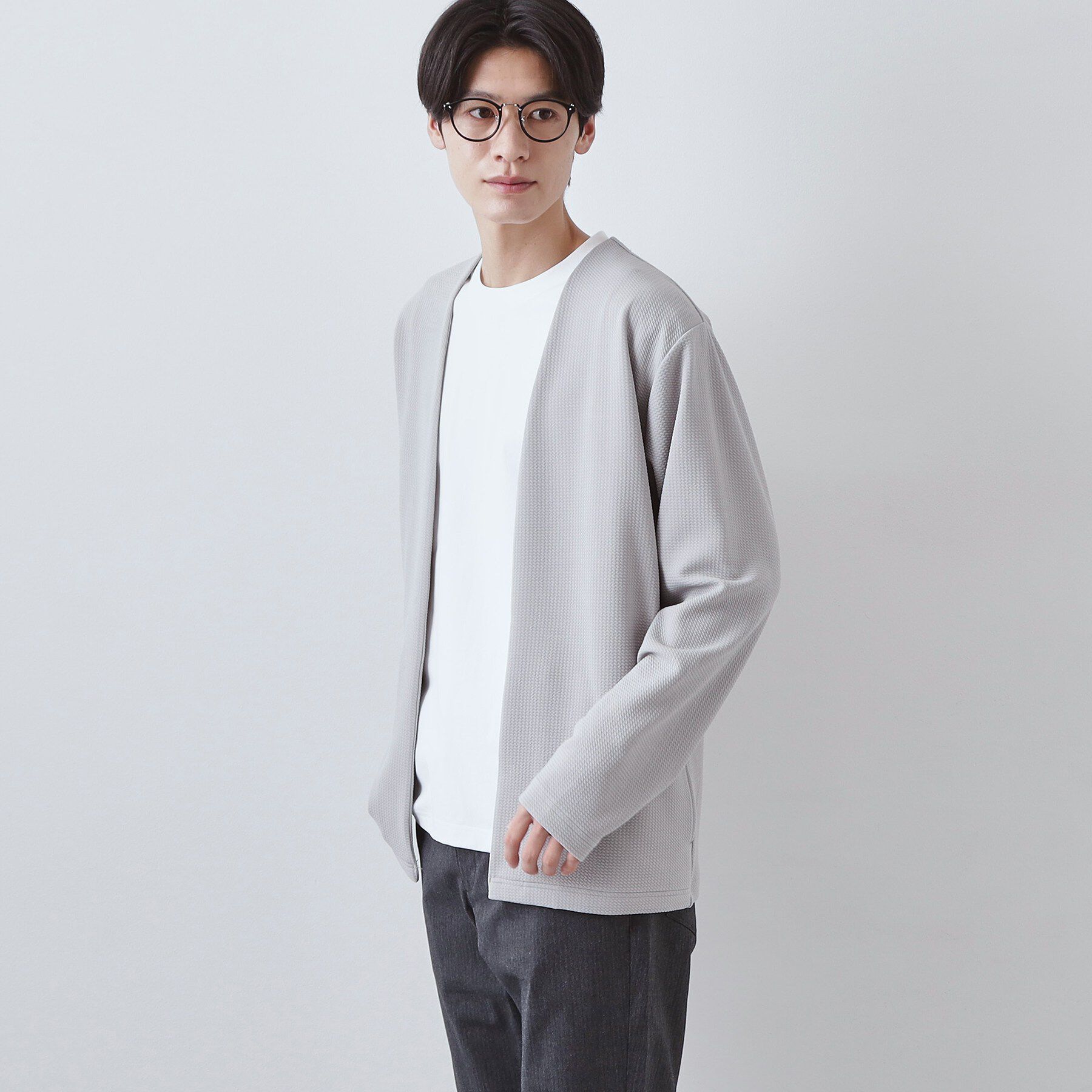 THE SHOP TK「【2点セット】カーディガン＋半袖Tシャツ 洗濯機OK」|カーディガン|