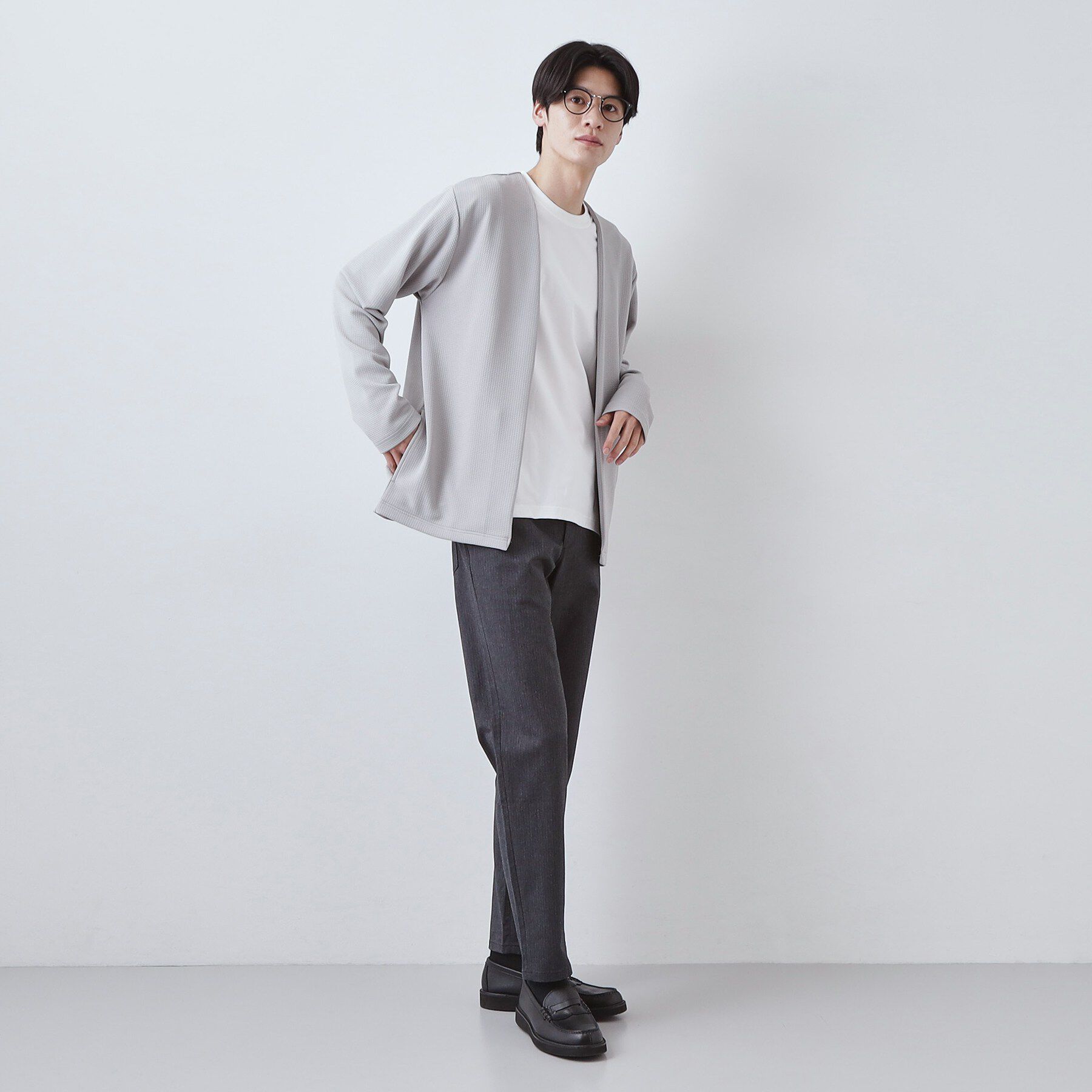 THE SHOP TK「【2点セット】カーディガン＋半袖Tシャツ 洗濯機OK」|カーディガン|