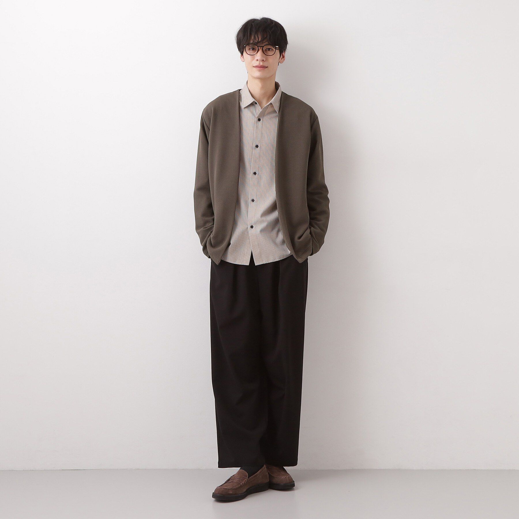 THE SHOP TK「【2点セット】カーディガン＋半袖Tシャツ 洗濯機OK」|カーディガン|