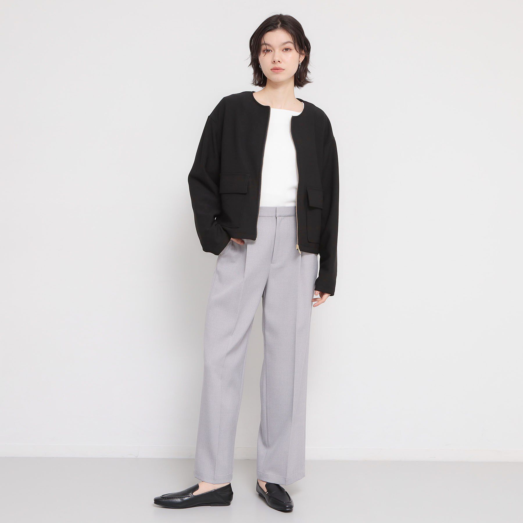 THE SHOP TK「【オンオフ問わず活躍】ダンボールカルゼジャケット」|ノーカラージャケット|