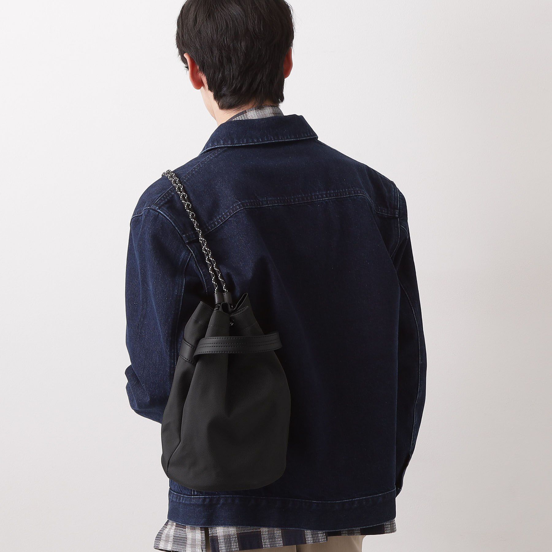 THE SHOP TK「ツイル2WAY 巾着バッグ」|ショルダー・メッセンジャー|ブラック(019)