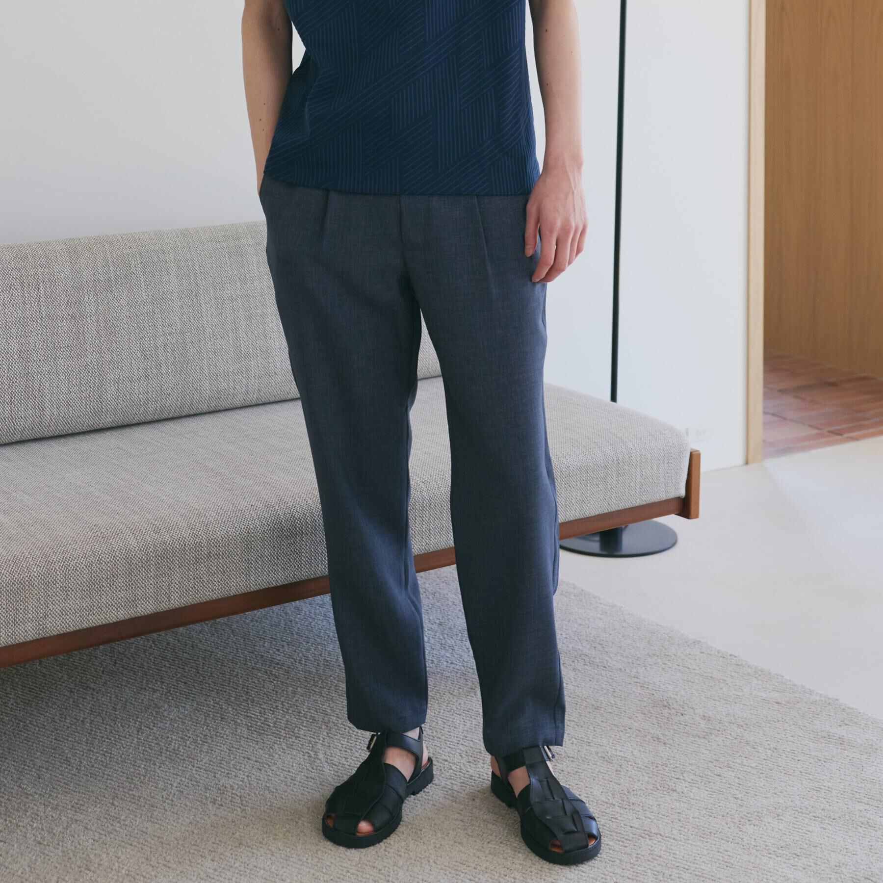 THE SHOP TK「【LINO FINE】リネンライク イージースラックス 吸水速乾/イージーケア/UVカット/洗濯機O」|その他|