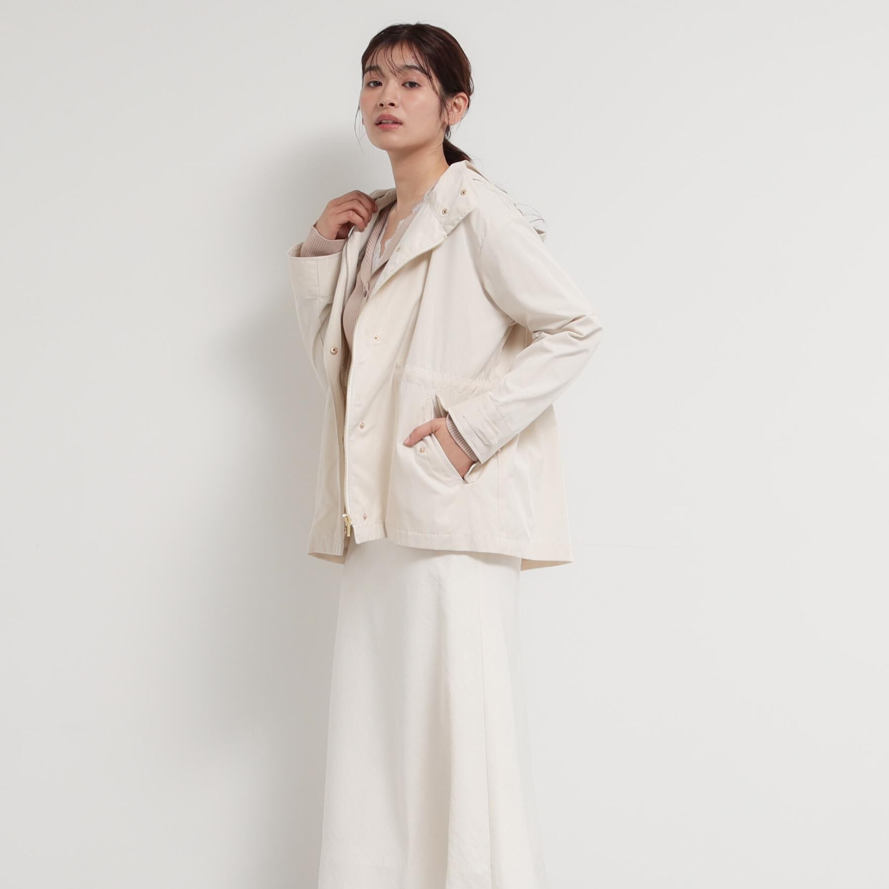 THE SHOP TK「【ウエスト調節可能ですっきり見え】フーデットブルゾン/洗える」|ブルゾン・スタジャン|