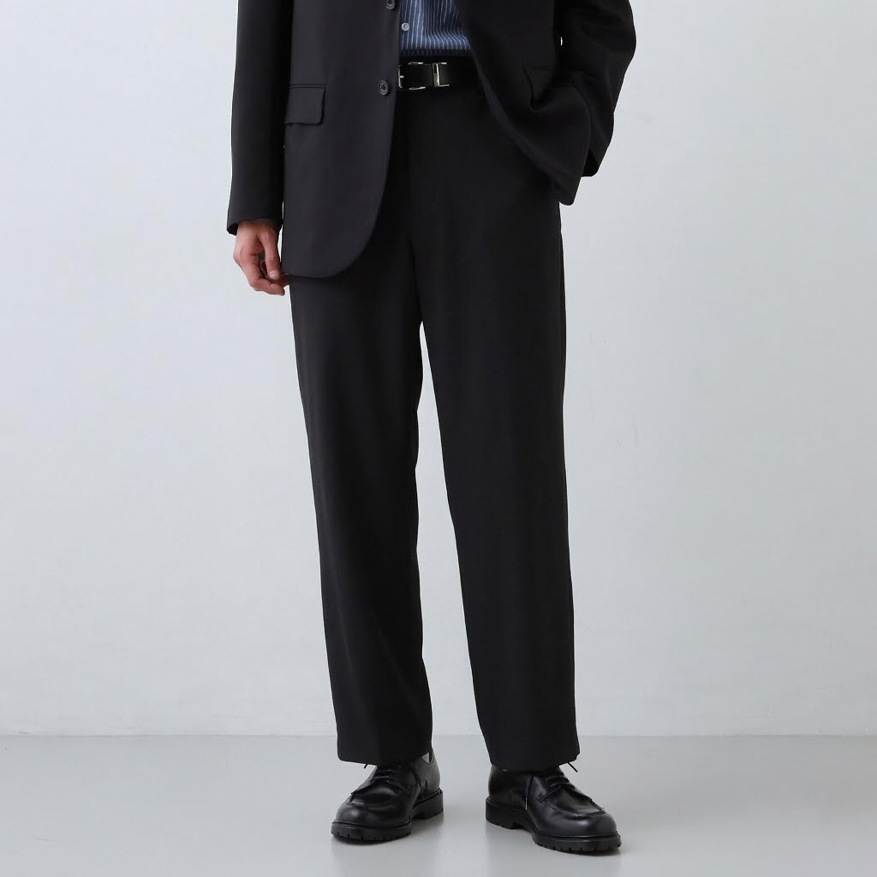 THE SHOP TK「AVANT LINO ワイドスラックス セットアップ可／洗濯機OK」|その他|ブラック(019)