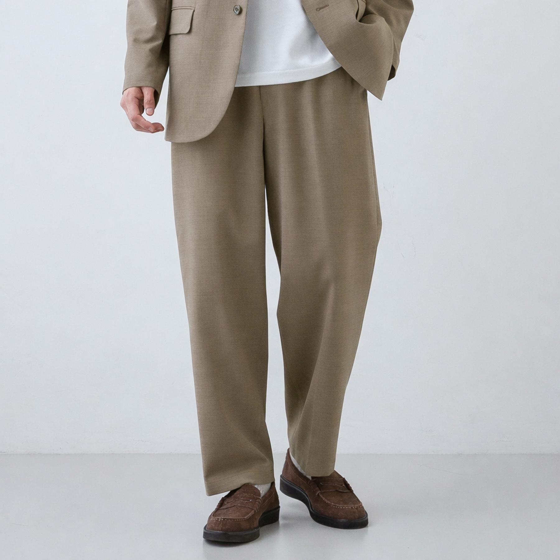 THE SHOP TK「AVANT LINO ワイドスラックス セットアップ可／洗濯機OK」|その他|モカブラウン(042