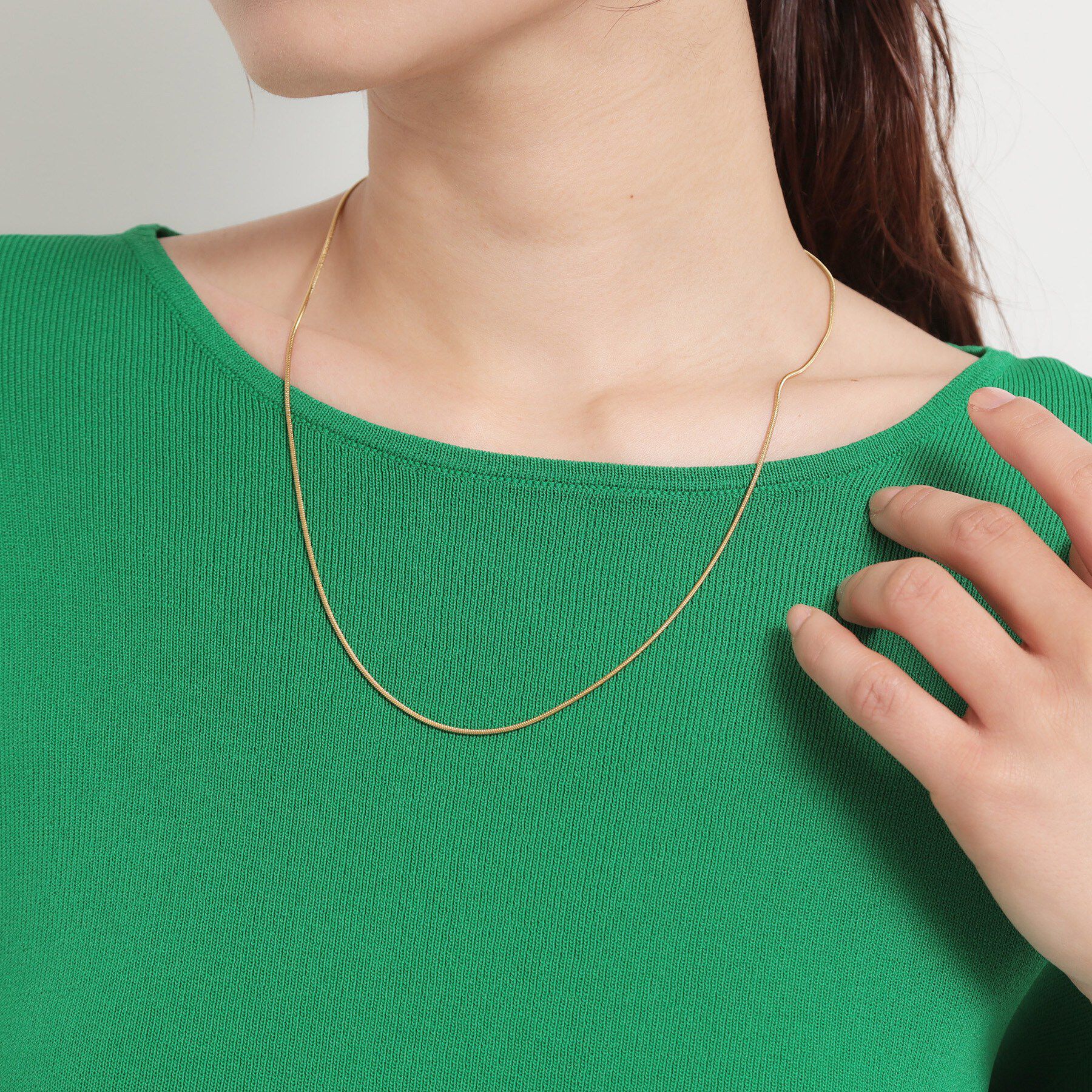 THE SHOP TK「ステンレススネークチェーンロング」|ネックレス|