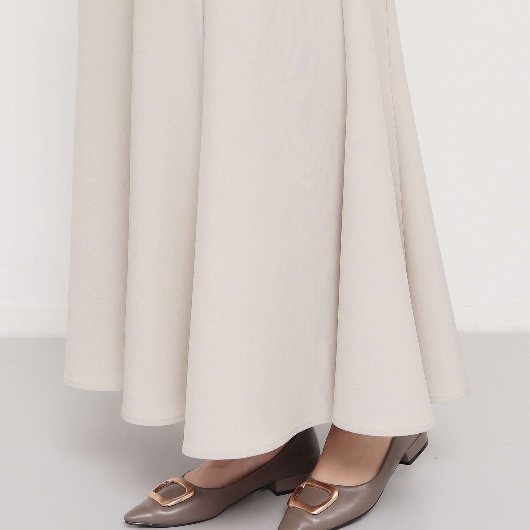 THE SHOP TK「麻調ミモレ丈フレアスカート」|スカート|