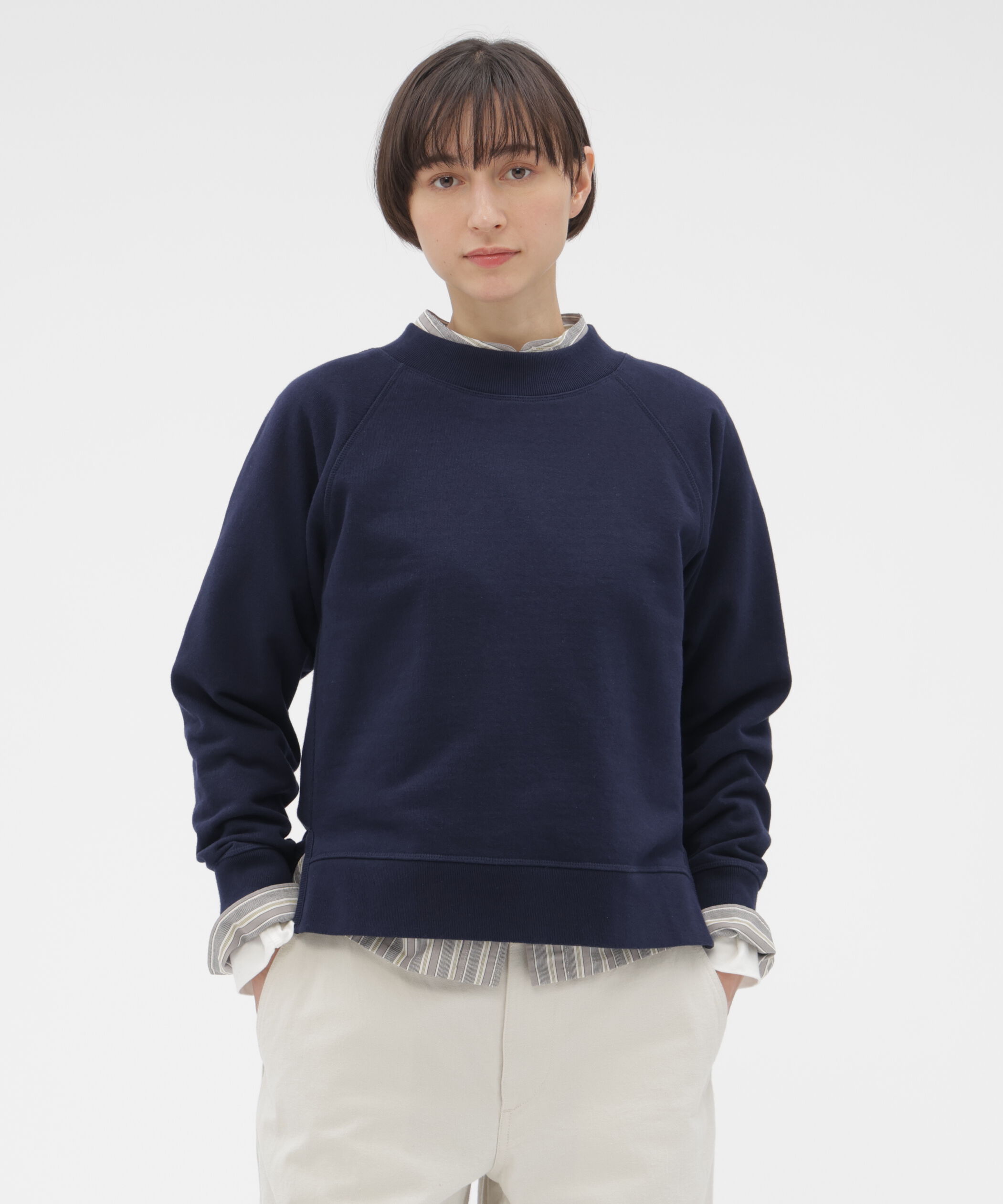 MHL.「SOFT COTTON LOOPBACK TOP」|Tシャツ・カットソー|NAVY